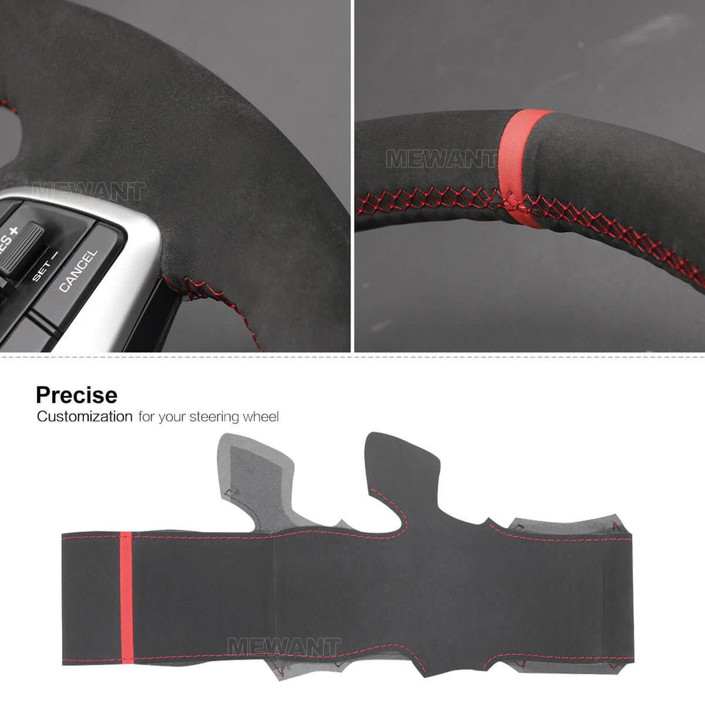MEWANT Steering Wheel Cover for Hyundai Solaris Elantra 4 Accent 2016 - 2020 - Alcantara, Leather, Carbon Fiber, Easy Install, Non - Slip, Best Steering Wheel Cover
