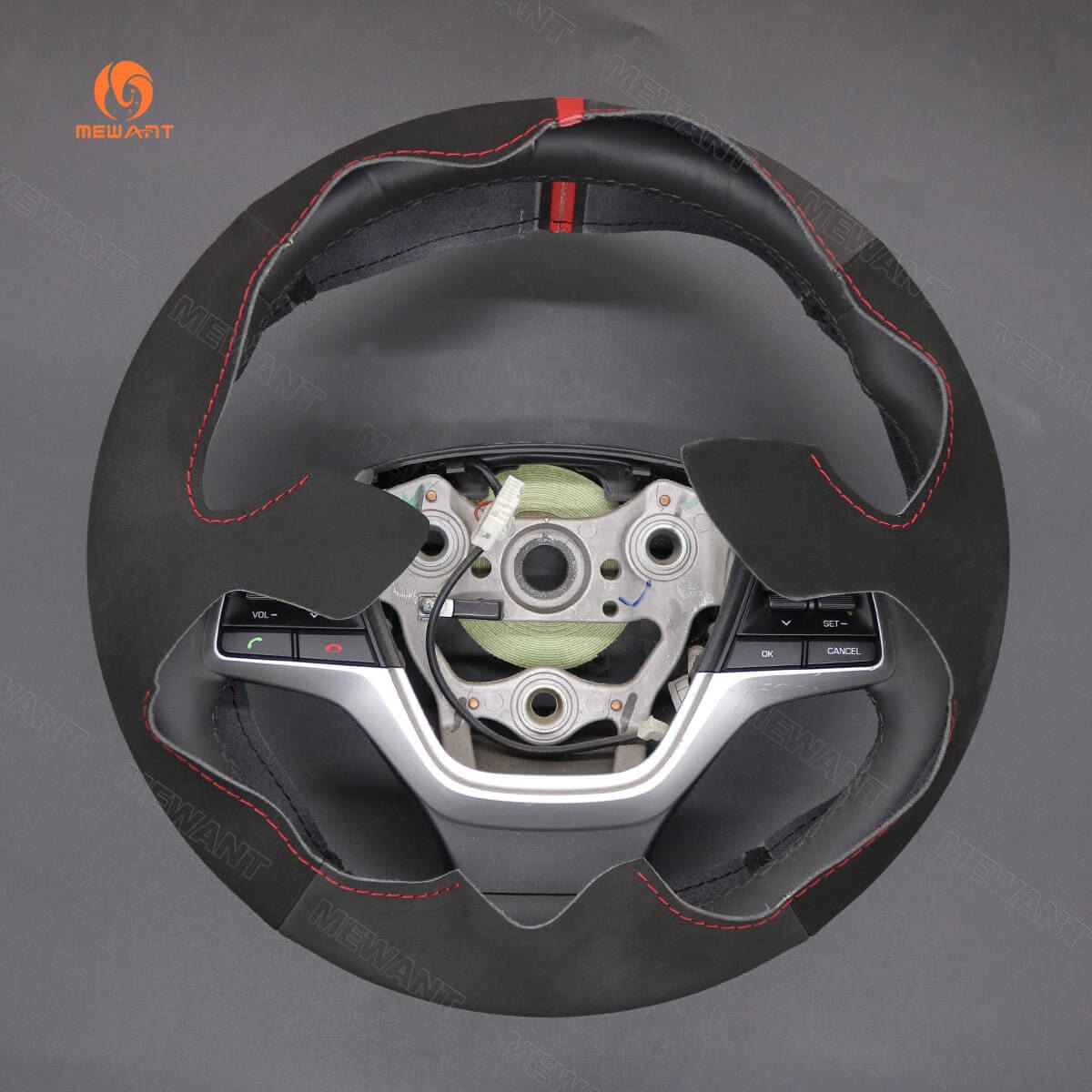 MEWANT Steering Wheel Cover for Hyundai Solaris Elantra 4 Accent 2016 - 2020 - Alcantara, Leather, Carbon Fiber, Easy Install, Non - Slip, Best Steering Wheel Cover