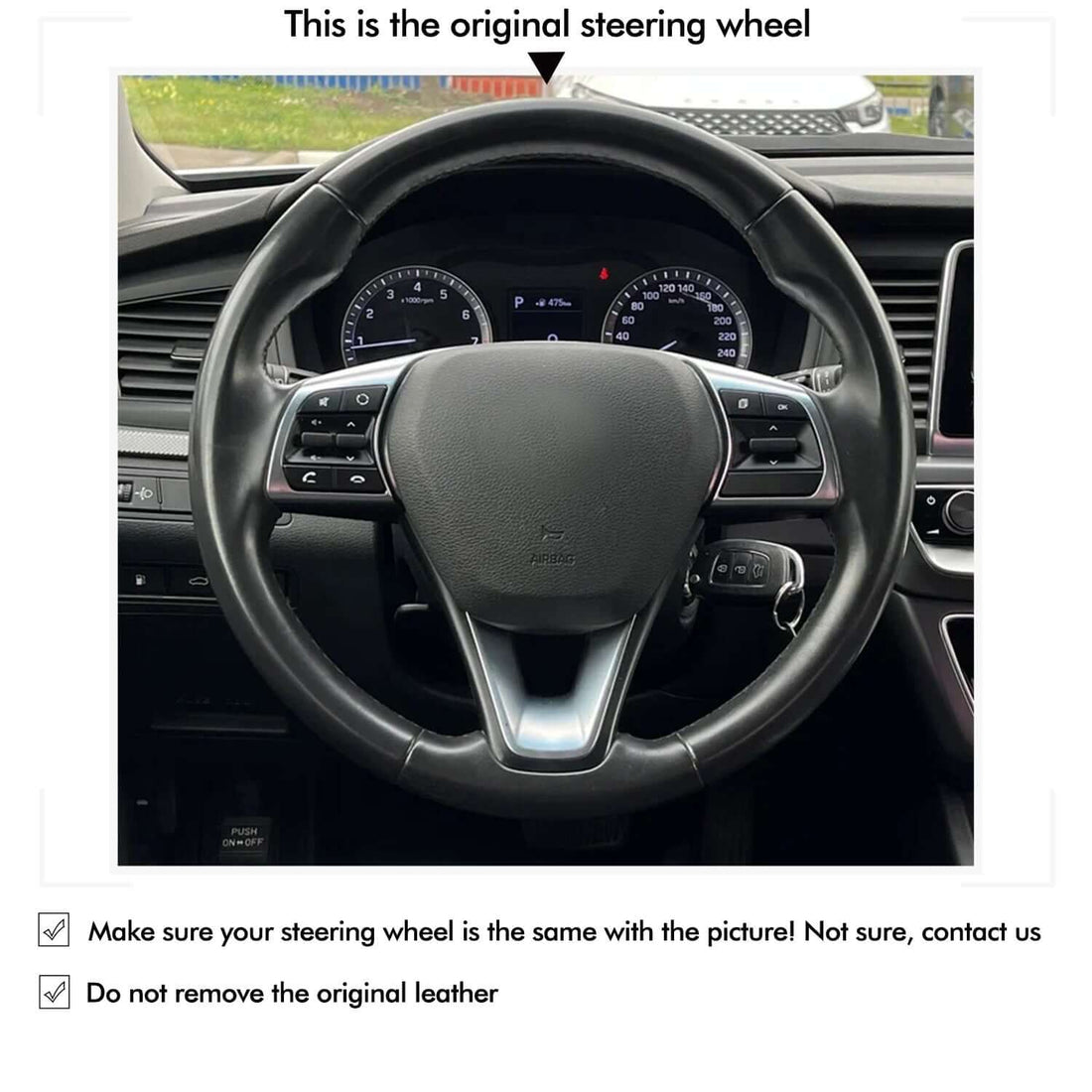 MEWANT Steering Wheel Cover for Hyundai Sonata Hyundai Sonata VII LF 2015-2019