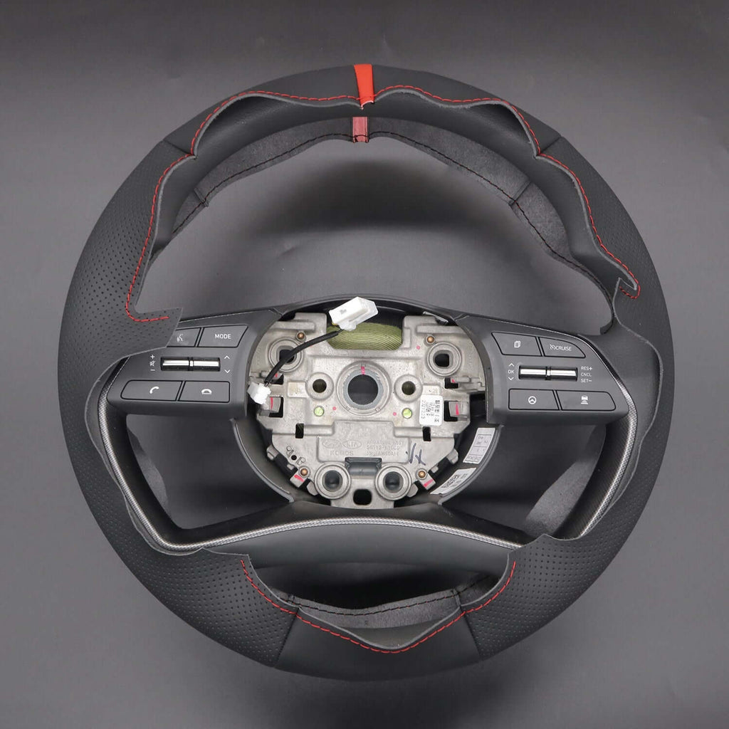 MEWANT Steering Wheel Cover for Hyundai Sonata Sonata VIII STARIA STARIA LOAD 2020 - 2024 - Alcantara, Leather, Carbon Fiber, Easy Install, Non - Slip, Best Steering Wheel Cover