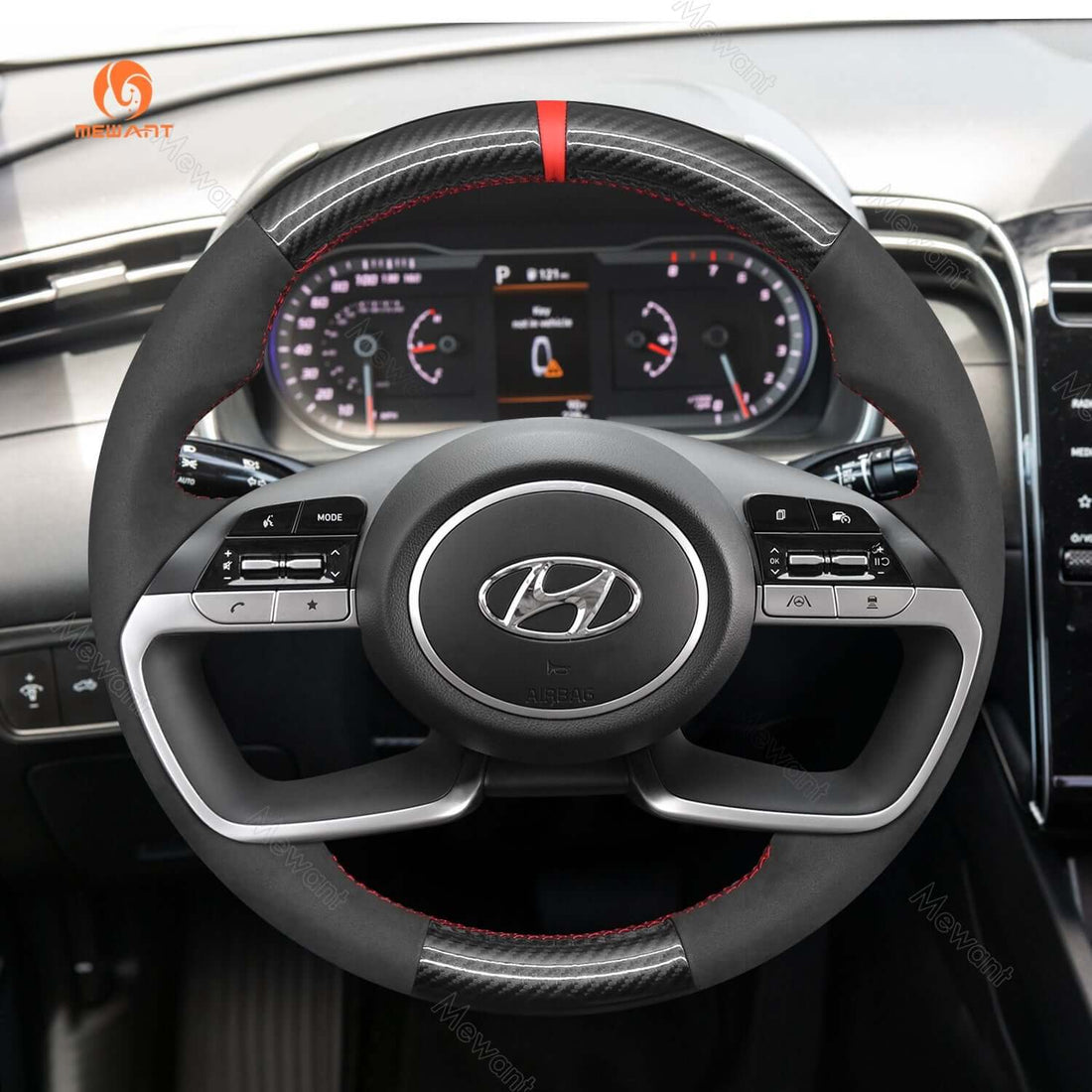 MEWANT Steering Wheel Cover for Hyundai Tucson Tucson IV i20 III Bayon i30 2020-2023