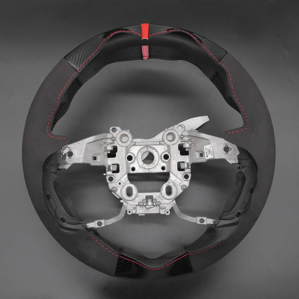 MEWANT Steering Wheel Cover for Hyundai Tucson Tucson IV i20 III Bayon i30 2020 - 2023 - Alcantara, Leather, Carbon Fiber, Easy Install, Non - Slip, Best Steering Wheel Cover