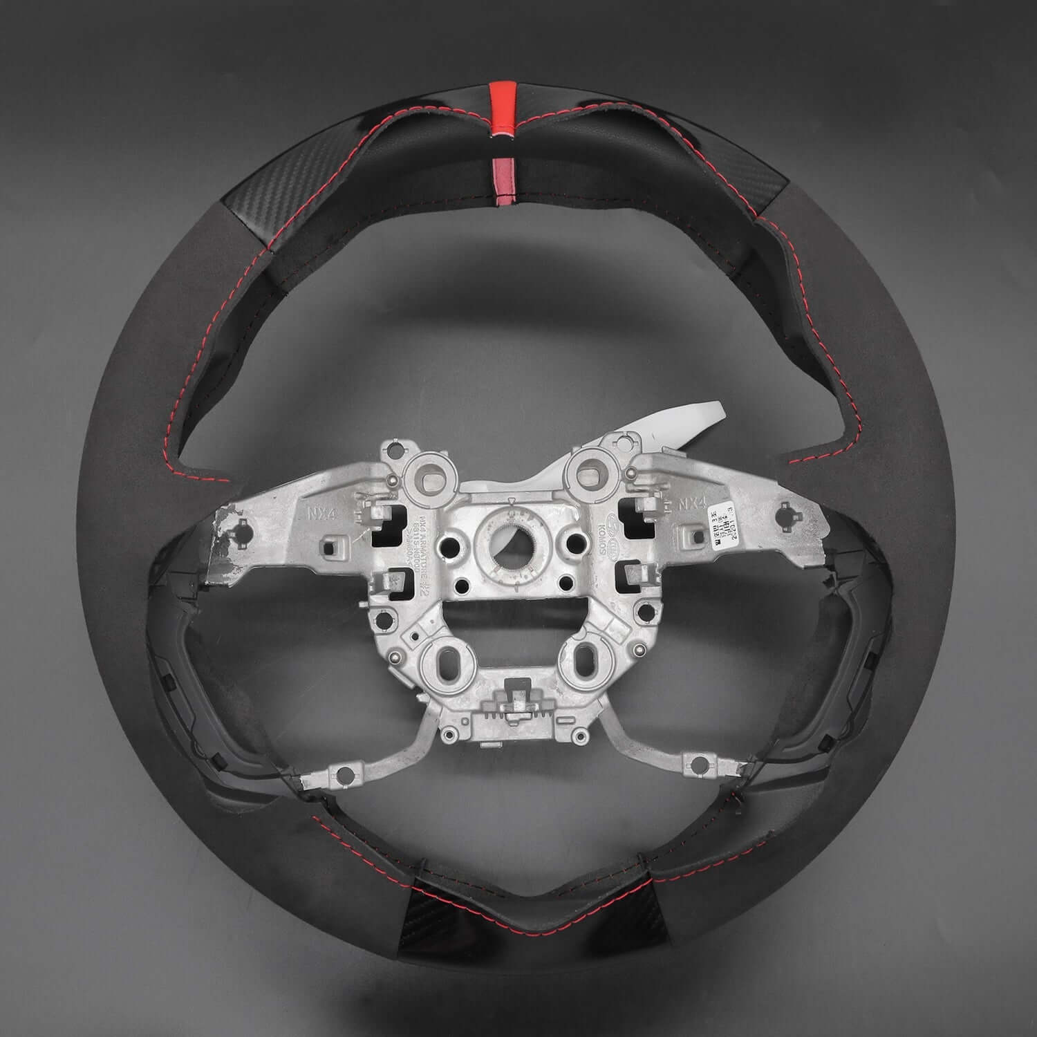 MEWANT Steering Wheel Cover for Hyundai Tucson Tucson IV i20 III Bayon i30 2020 - 2023 - Alcantara, Leather, Carbon Fiber, Easy Install, Non - Slip, Best Steering Wheel Cover