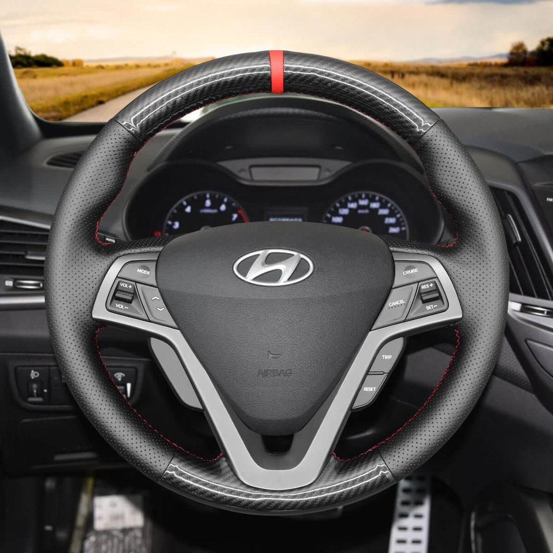 MEWANT Steering Wheel Cover for Hyundai Veloster 2011-2017