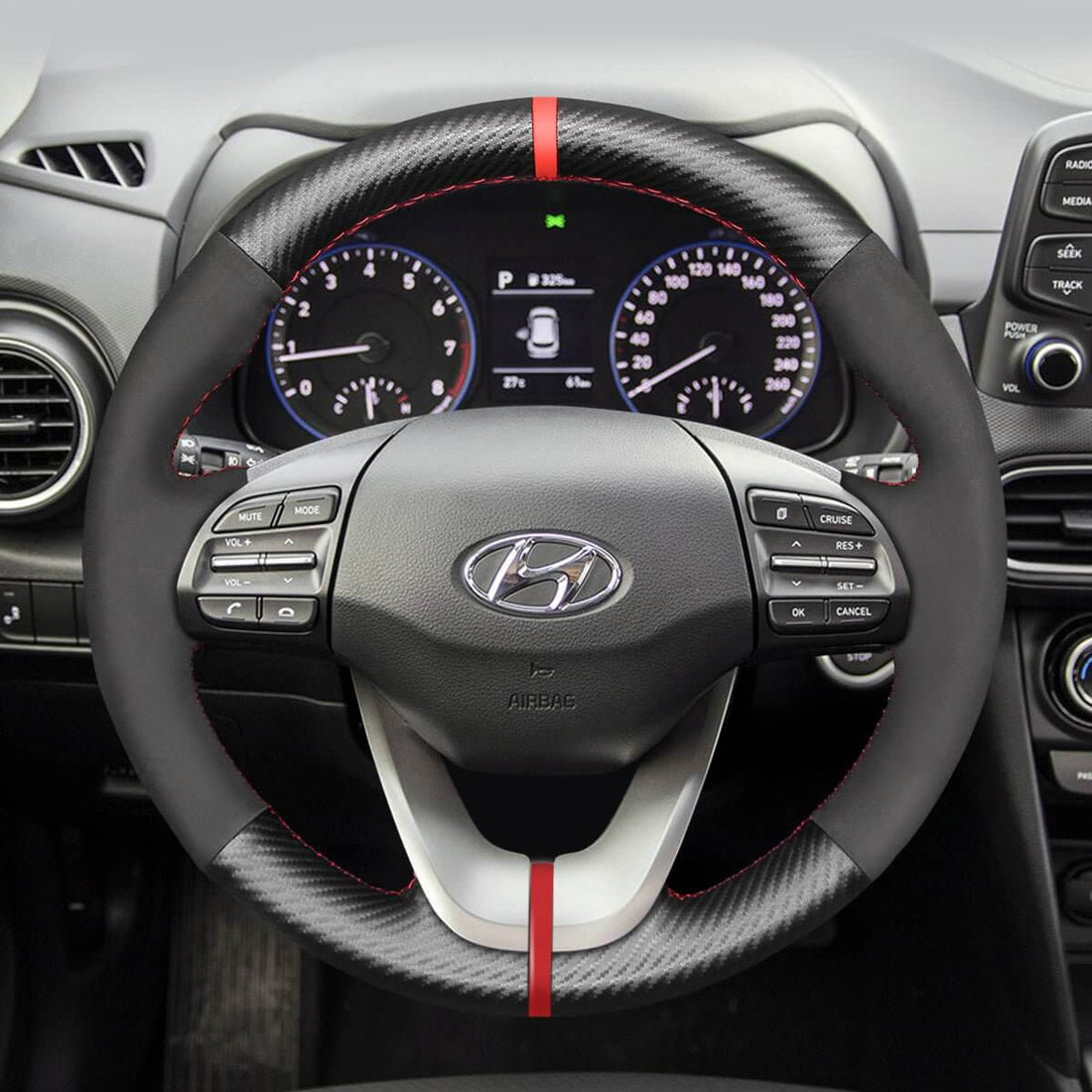 MEWANT Steering Wheel Cover for Hyundai Veloster i30 Elantra 2017-2019