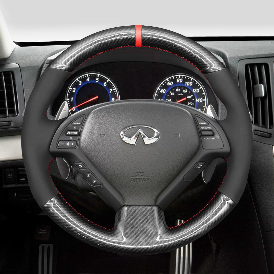 MEWANT Steering Wheel Cover for Infiniti G25 EX EX35 Q40 Q60 QX50 2006-2018