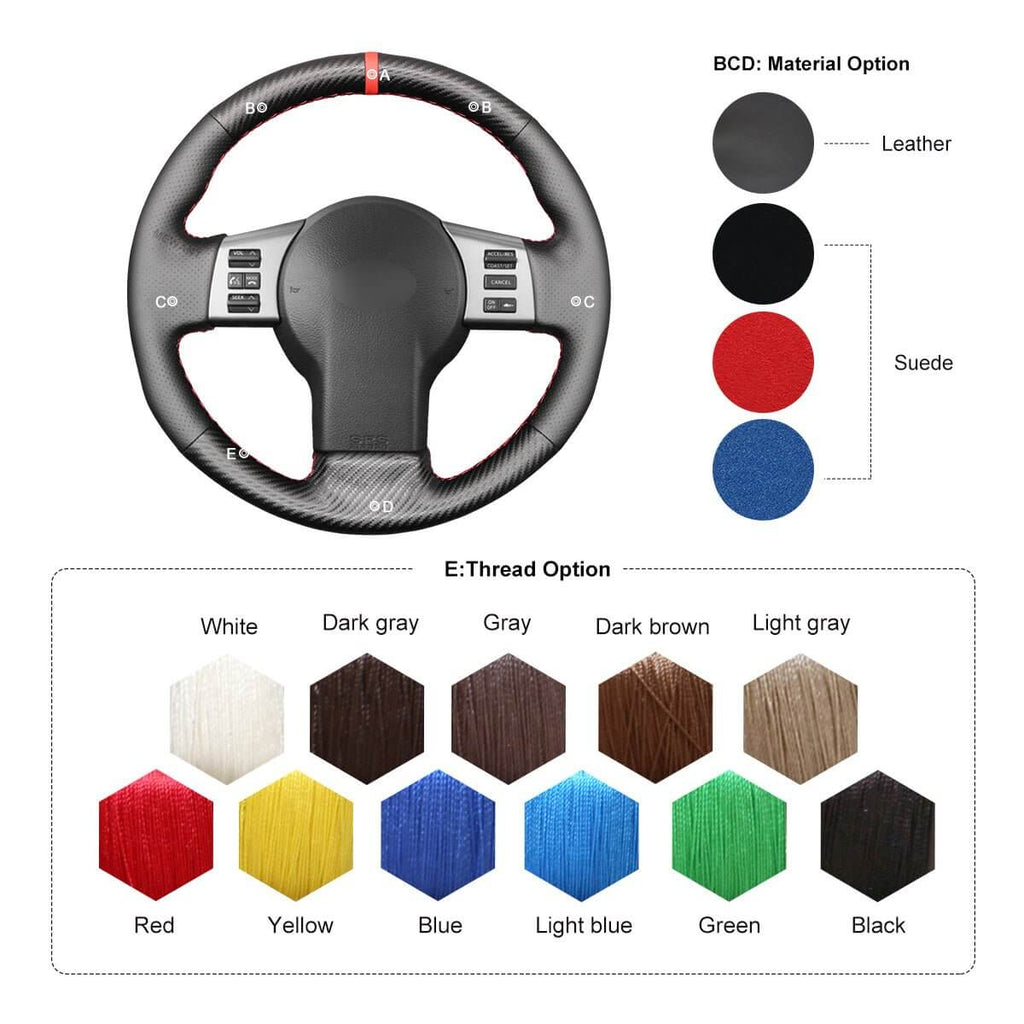 MEWANT Steering Wheel Cover for Infiniti / Nissan 350Z FX FX45 2002 - 2009 - Alcantara, Leather, Carbon Fiber, Easy Install, Non - Slip, Best Steering Wheel Cover