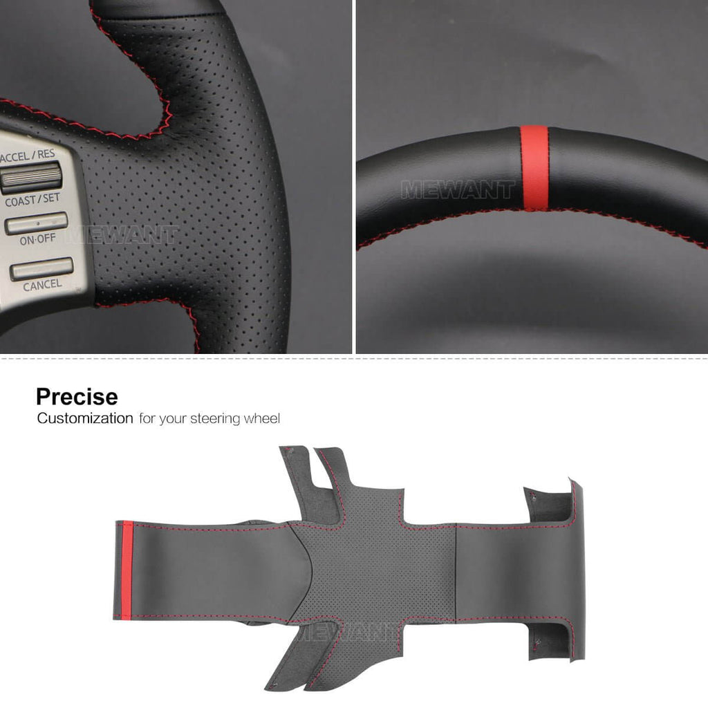 MEWANT Steering Wheel Cover for Infiniti / Nissan G35 Skyline V35 2003 - 2006 - Alcantara, Leather, Carbon Fiber, Easy Install, Non - Slip, Best Steering Wheel Cover