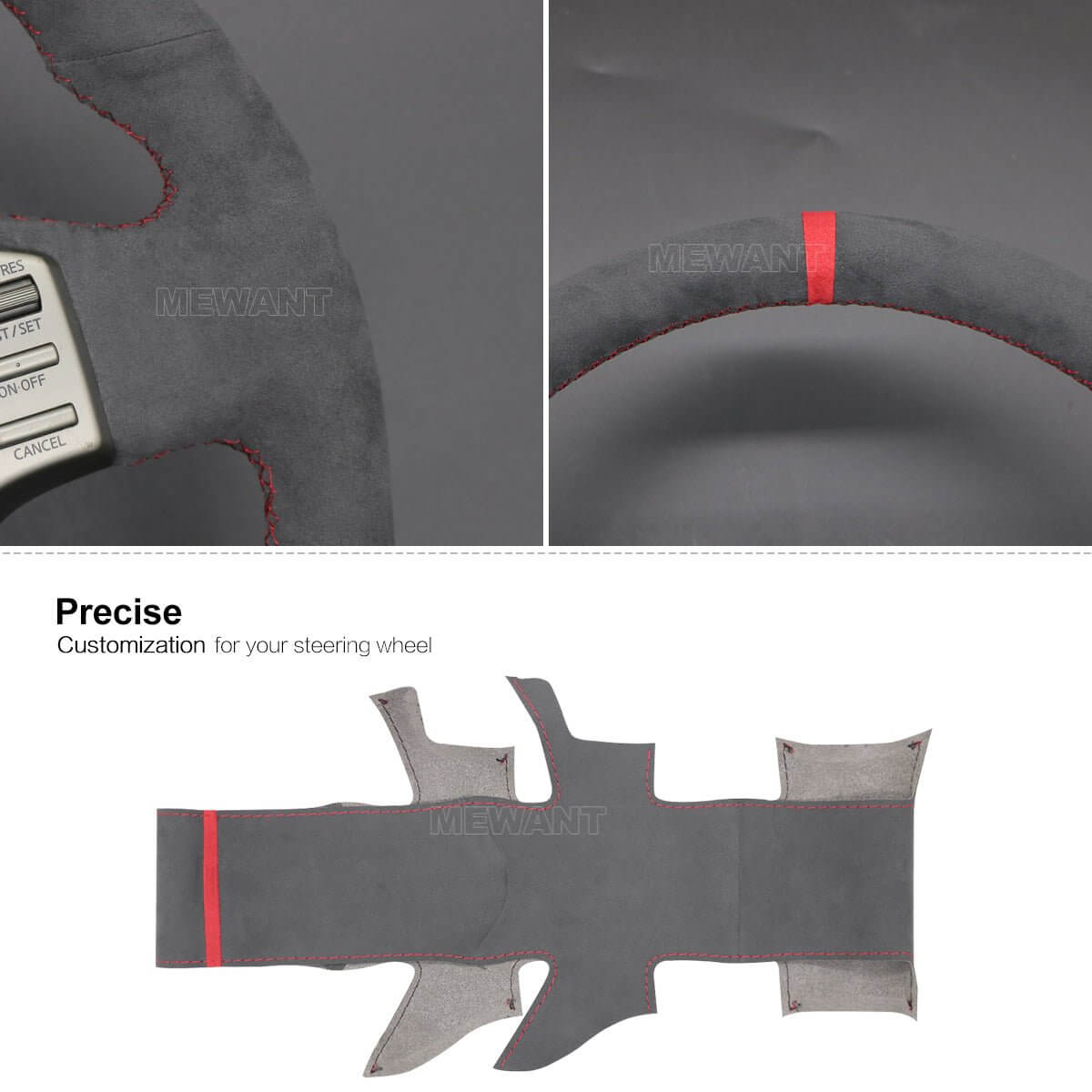 MEWANT Steering Wheel Cover for Infiniti / Nissan G35 Skyline V35 2003 - 2006 - Alcantara, Leather, Carbon Fiber, Easy Install, Non - Slip, Best Steering Wheel Cover