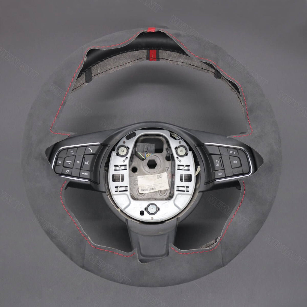 MEWANT Steering Wheel Cover for Jaguar E - Pace F - Pace XE XF 2015 - 2019 - Alcantara, Leather, Carbon Fiber, Easy Install, Non - Slip, Best Steering Wheel Cover