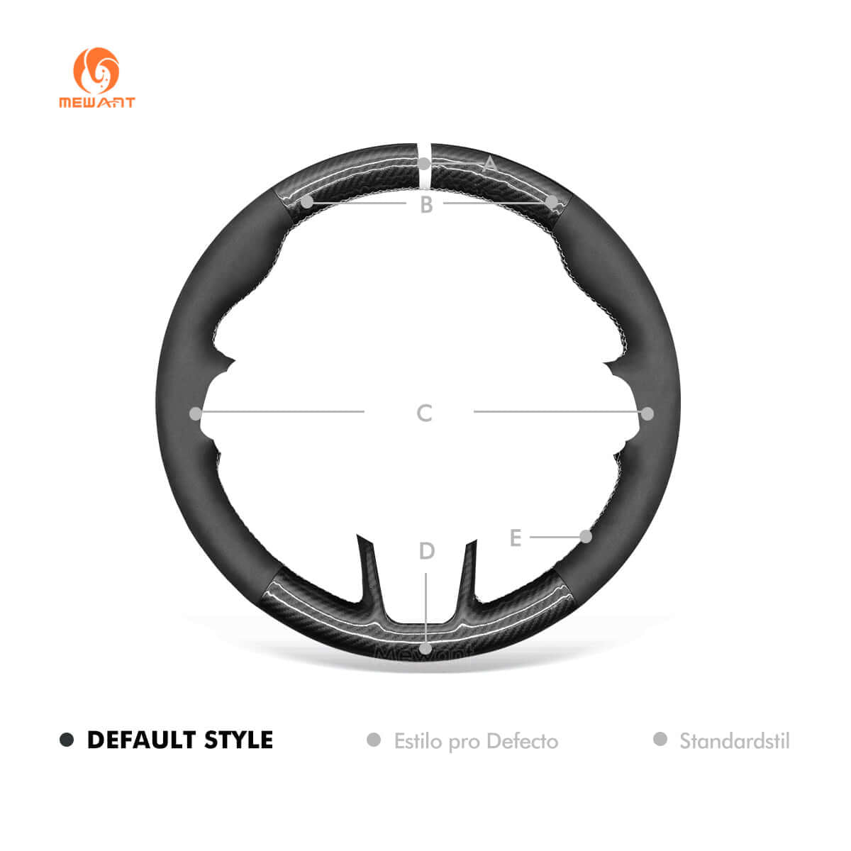 MEWANT Steering Wheel Cover for Jaguar E - Pace F - Pace XF 2017 - 2019 - Alcantara, Leather, Carbon Fiber, Easy Install, Non - Slip, Best Steering Wheel Cover