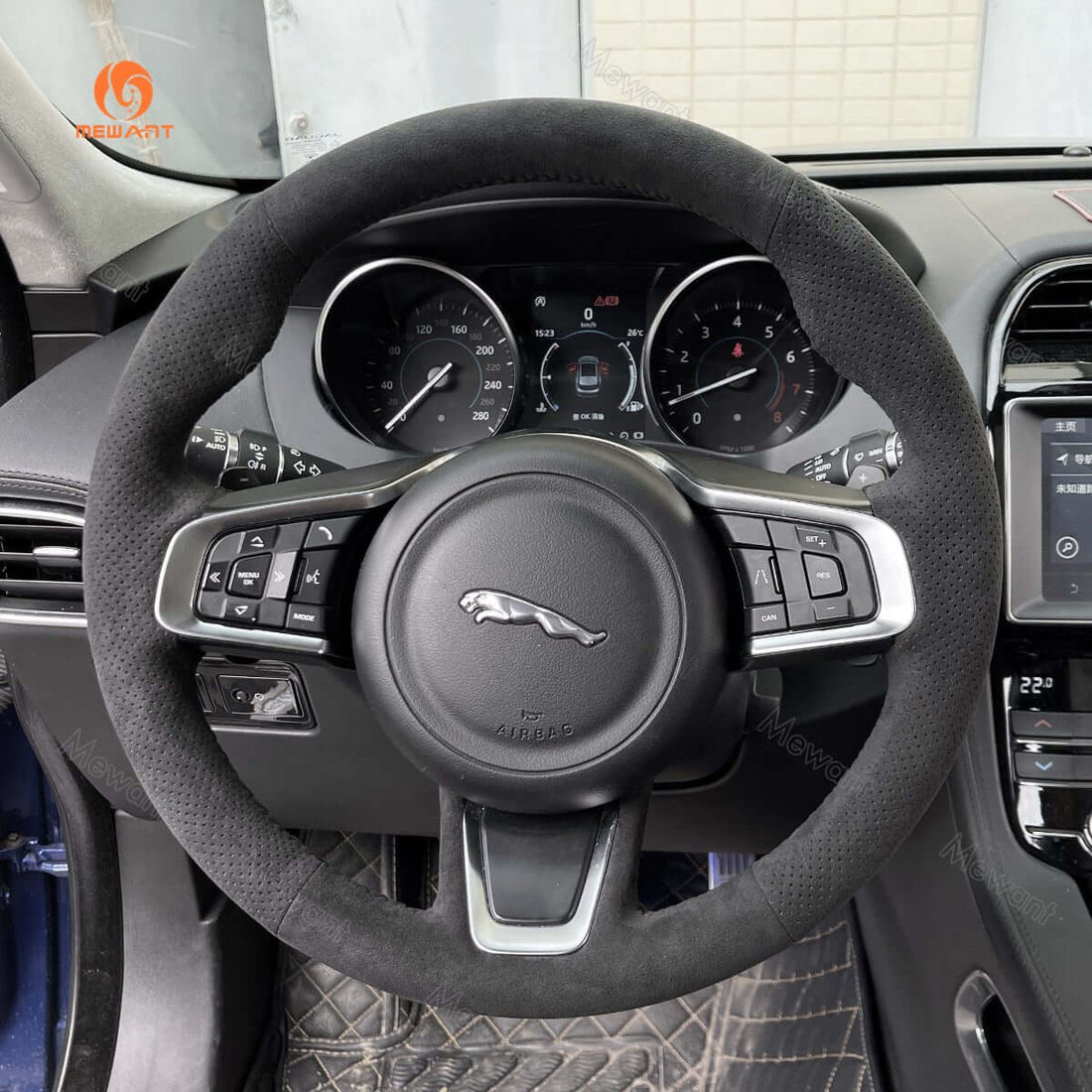 MEWANT Steering Wheel Cover for Jaguar E-Pace F-Pace XF 2017-2019