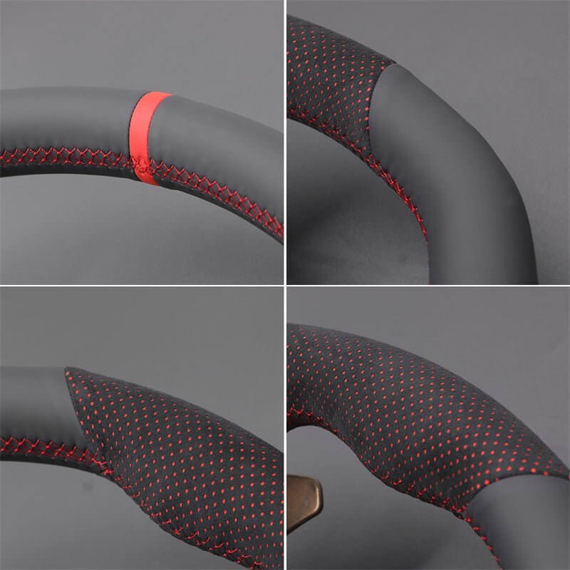 MEWANT Steering Wheel Cover for Jaguar F - TYPE 2016 - 2019 - Alcantara, Leather, Carbon Fiber, Easy Install, Non - Slip, Best Steering Wheel Cover