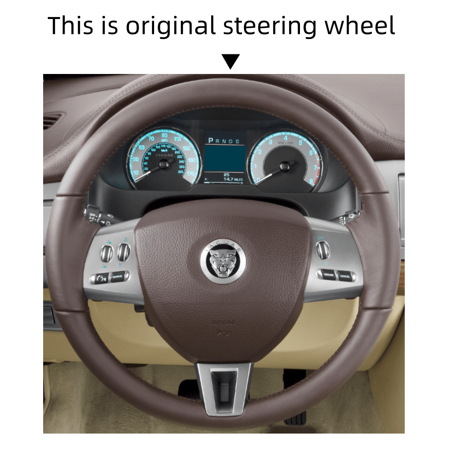 MEWANT Steering Wheel Cover for Jaguar XF XF S XF Sportbrake 2008 - 2010 - Alcantara, Leather, Carbon Fiber, Easy Install, Non - Slip, Best Steering Wheel Cover