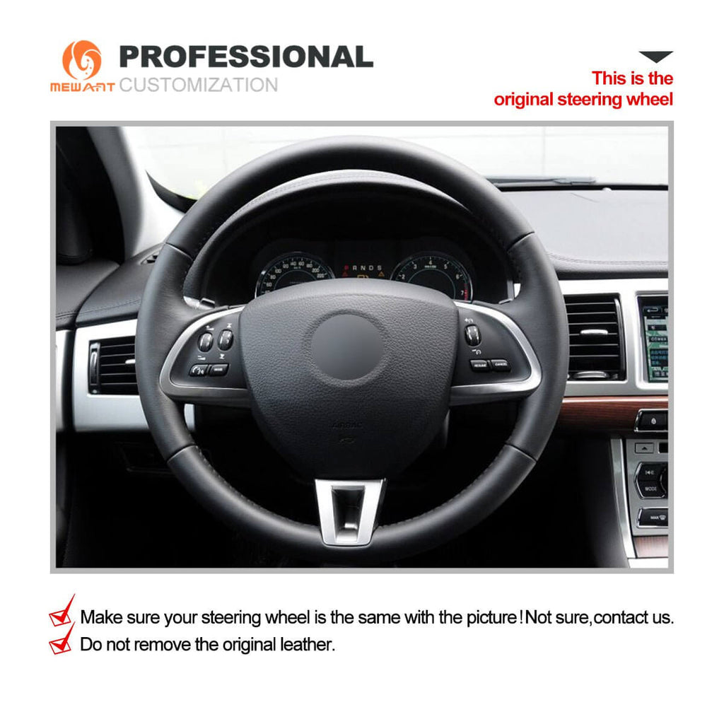 MEWANT Steering Wheel Cover for Jaguar XF XF S XF Sportbrake 2008 - 2010 - Alcantara, Leather, Carbon Fiber, Easy Install, Non - Slip, Best Steering Wheel Cover