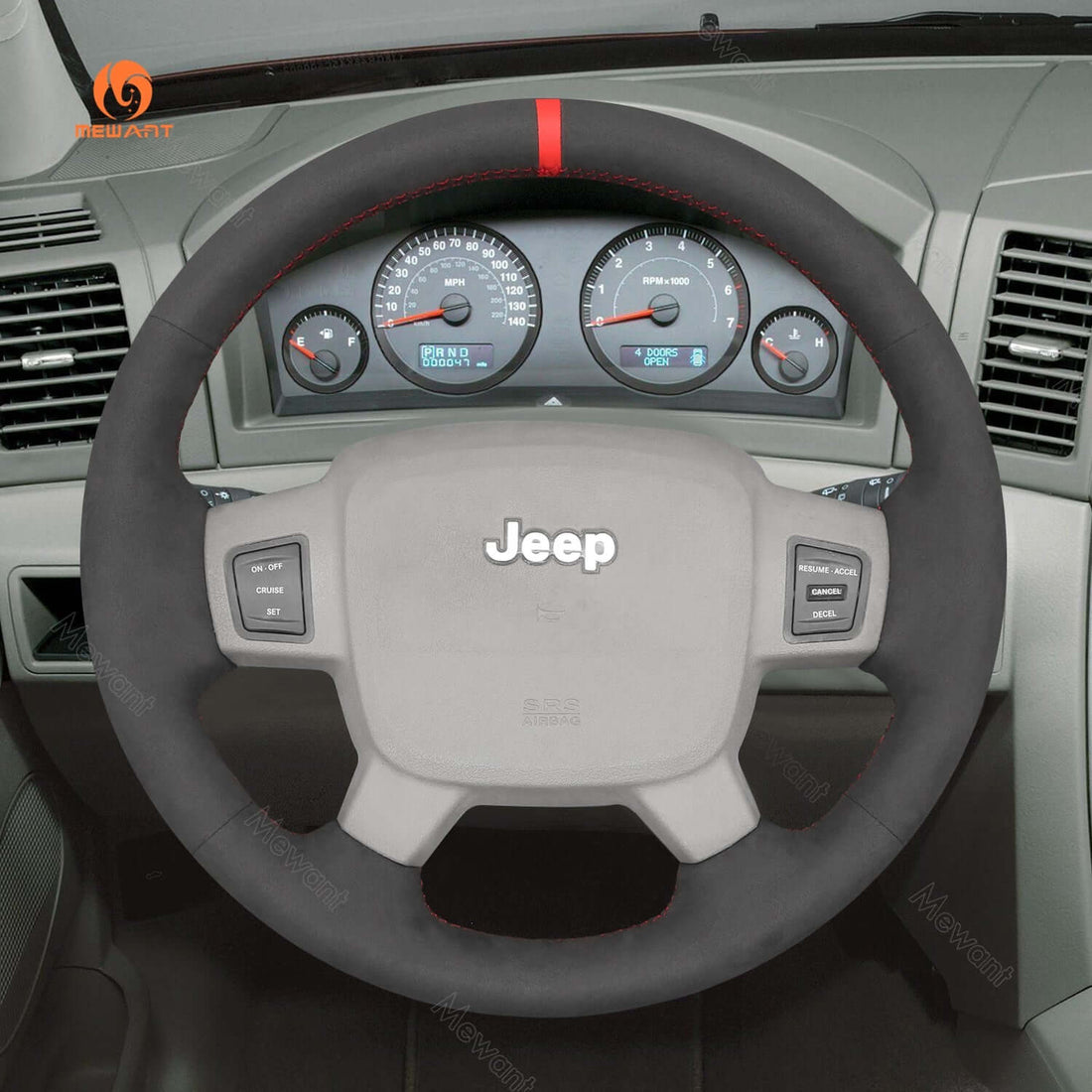 MEWANT Steering Wheel Cover for Jeep Commander XK Grand Cherokee III WK 2005-2008