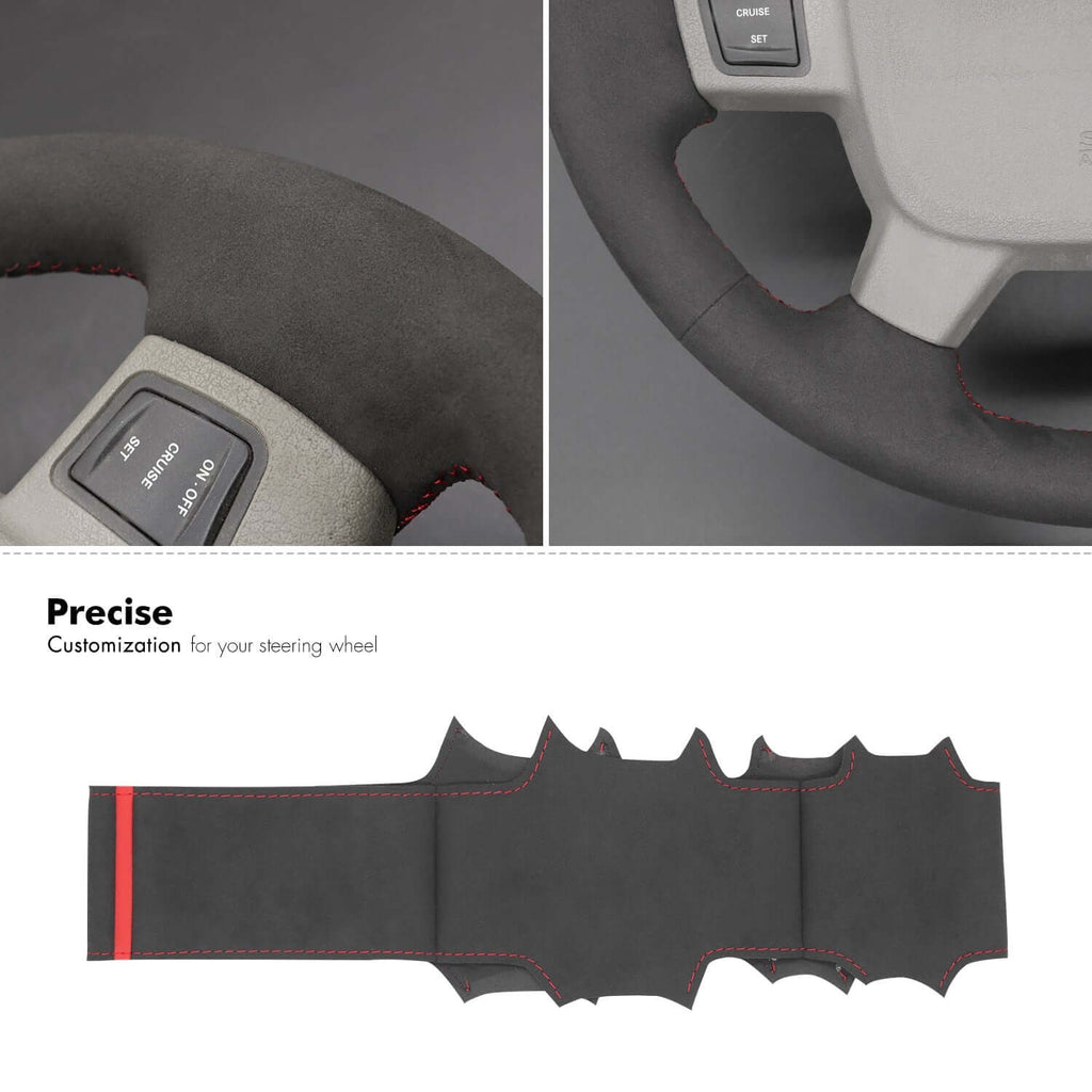 MEWANT Steering Wheel Cover for Jeep Commander XK Grand Cherokee III WK 2005 - 2008 - Alcantara, Leather, Carbon Fiber, Easy Install, Non - Slip, Best Steering Wheel Cover