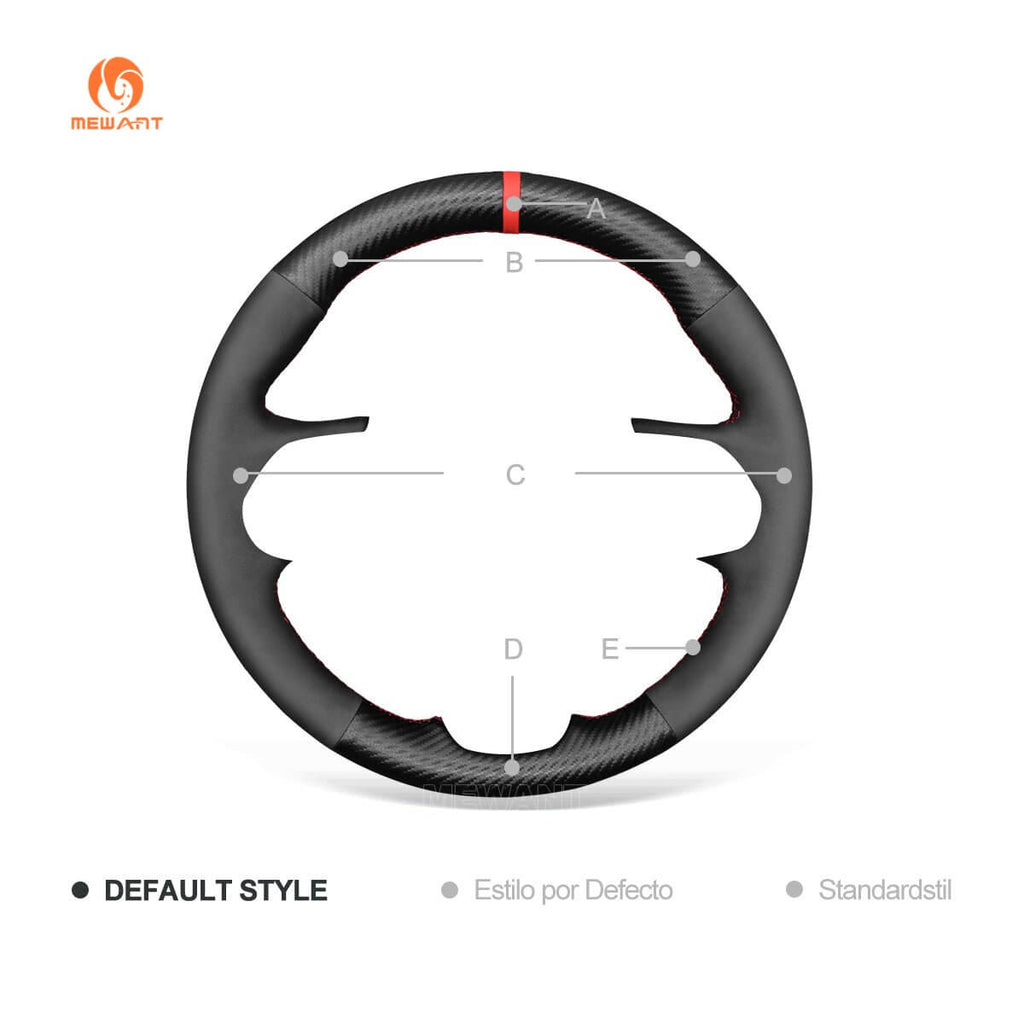MEWANT Steering Wheel Cover for Jeep Compass 2017 Renegade 2016 2017 - Alcantara, Leather, Carbon Fiber, Easy Install, Non - Slip, Best Steering Wheel Cover