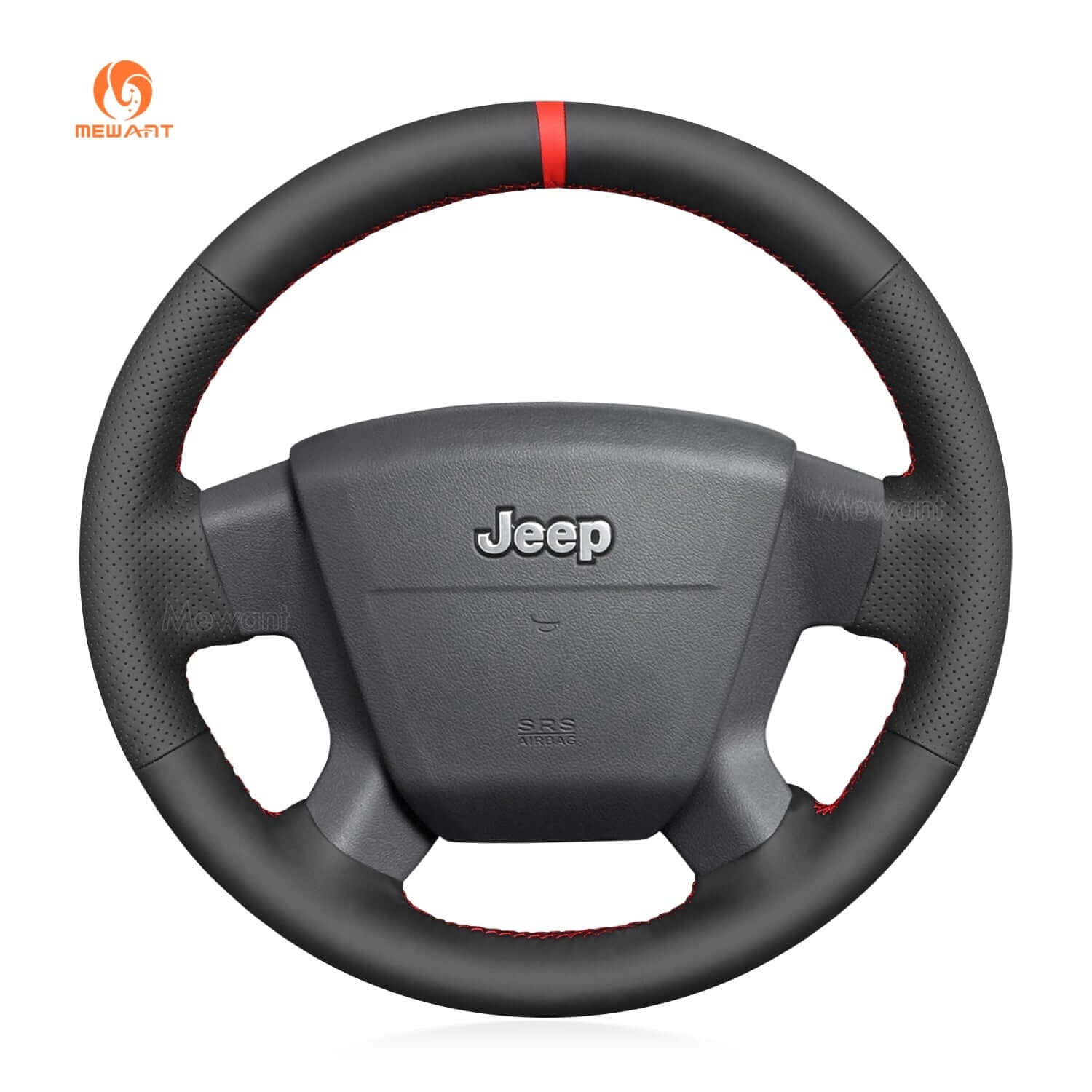 MEWANT Steering Wheel Cover for Jeep Compass I MK49 Patriot 2007 - 2011 - Alcantara, Leather, Carbon Fiber, Easy Install, Non - Slip, Best Steering Wheel Cover