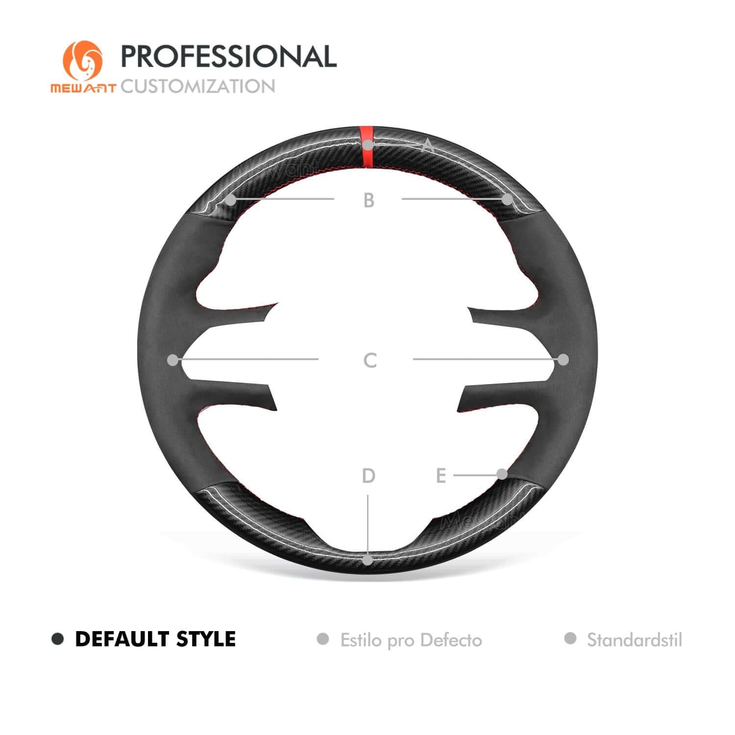 MEWANT Steering Wheel Cover for Jeep Compass II MP 2021 - 2024 - Alcantara, Leather, Carbon Fiber, Easy Install, Non - Slip, Best Steering Wheel Cover