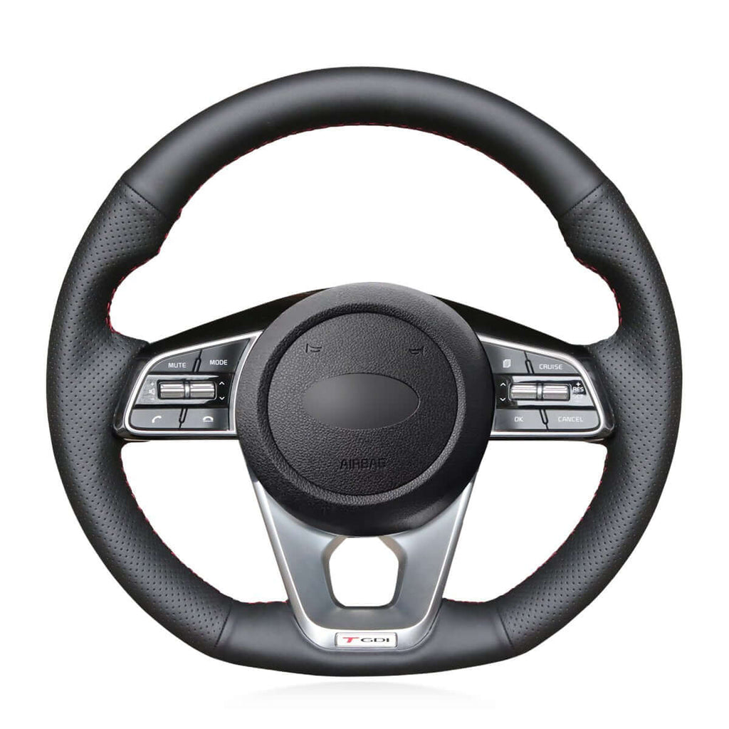MEWANT Steering Wheel Cover for Kia K5 Optima Cee'd Ceed Forte 2019 - Alcantara, Leather, Carbon Fiber, Easy Install, Non - Slip, Best Steering Wheel Cover