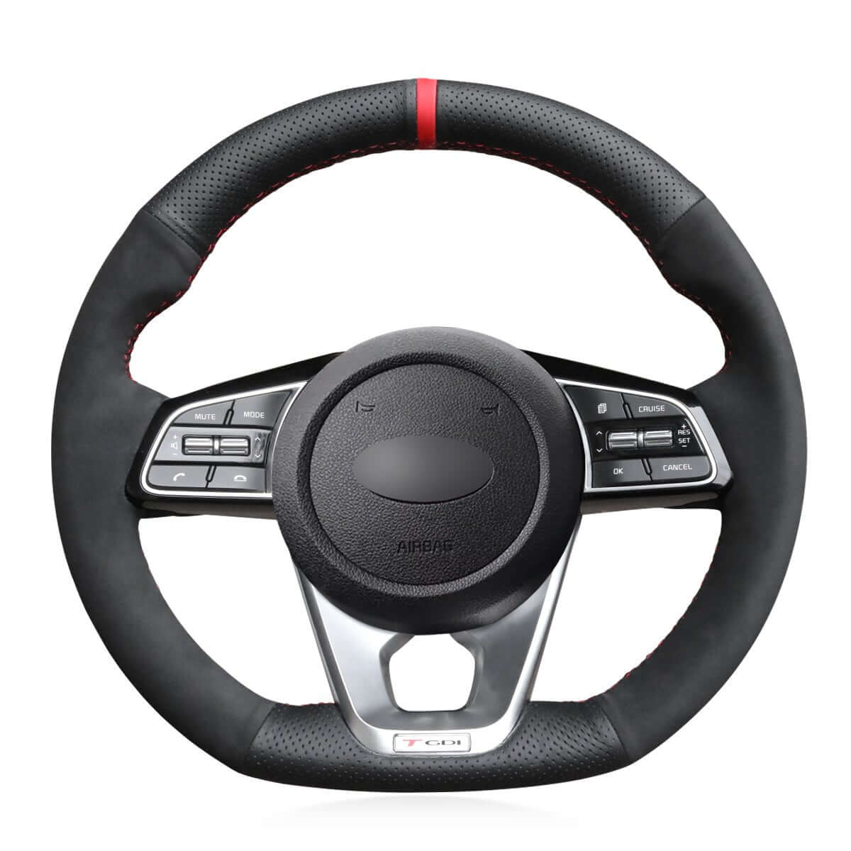 MEWANT Steering Wheel Cover for Kia K5 Optima Cee'd Ceed Forte 2019 - Alcantara, Leather, Carbon Fiber, Easy Install, Non - Slip, Best Steering Wheel Cover
