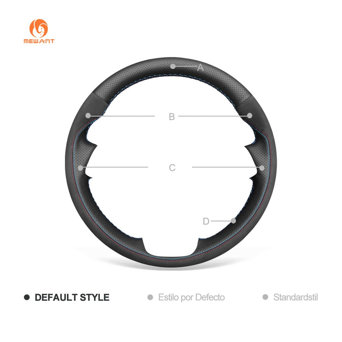MEWANT Steering Wheel Cover for Kia K5 Optima Cee'd Ceed Forte Cerato 2018 - 2019 - Alcantara, Leather, Carbon Fiber, Easy Install, Non - Slip, Best Steering Wheel Cover