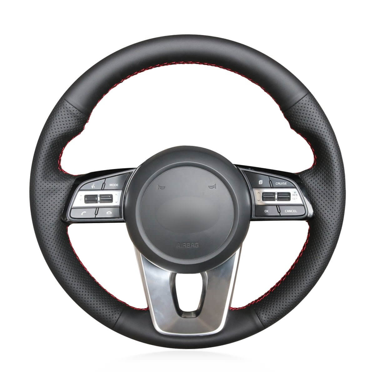 MEWANT Steering Wheel Cover for Kia K5 Optima Cee'd Ceed Forte Cerato 2018 - 2019 - Alcantara, Leather, Carbon Fiber, Easy Install, Non - Slip, Best Steering Wheel Cover