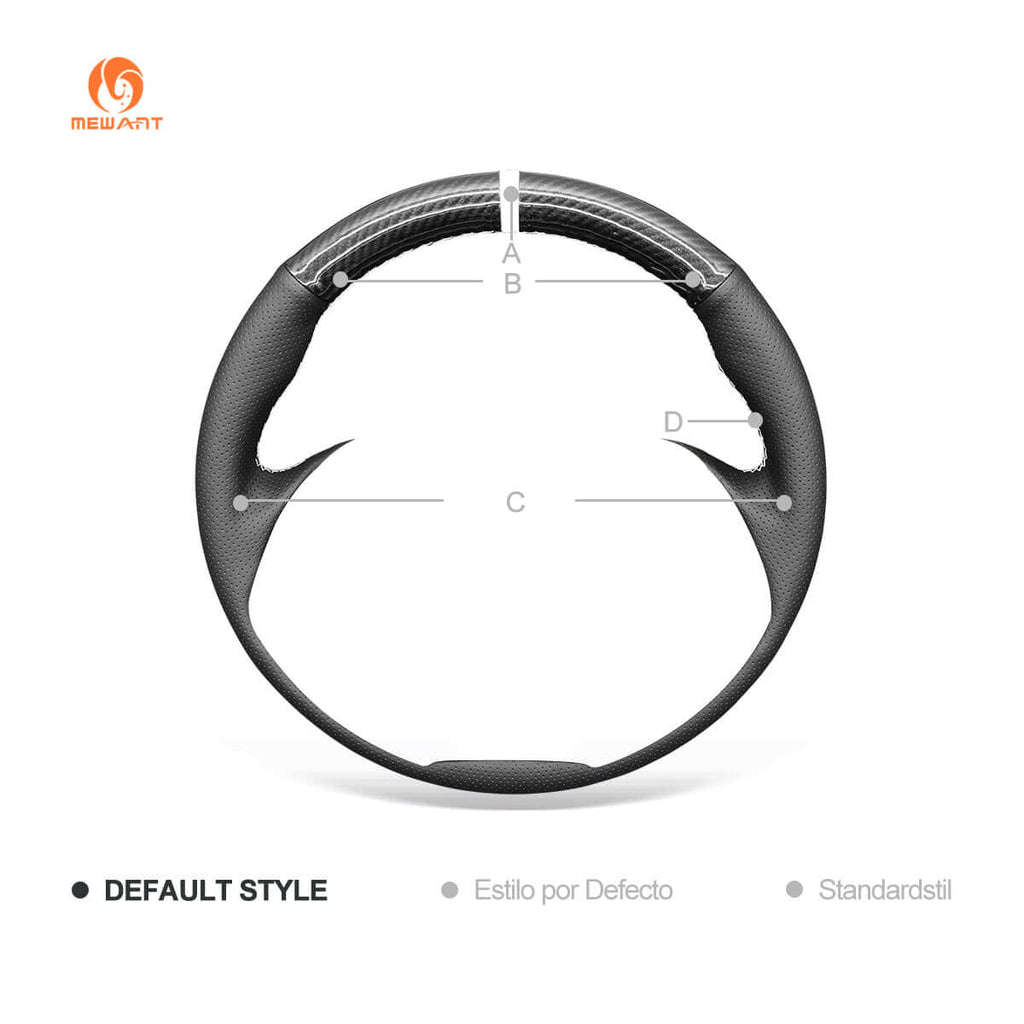 MEWANT Steering Wheel Cover for Kia Picanto 2 2011 - 2017 - Alcantara, Leather, Carbon Fiber, Easy Install, Non - Slip, Best Steering Wheel Cover