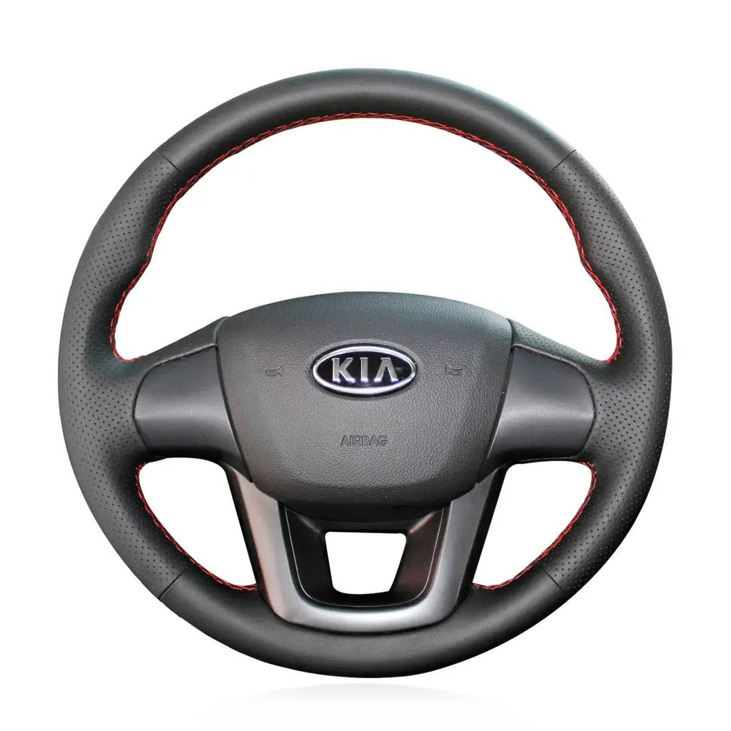 MEWANT Steering Wheel Cover for Kia Rio 3 Rio5 2012 - 2017 - Alcantara, Leather, Carbon Fiber, Easy Install, Non - Slip, Best Steering Wheel Cover