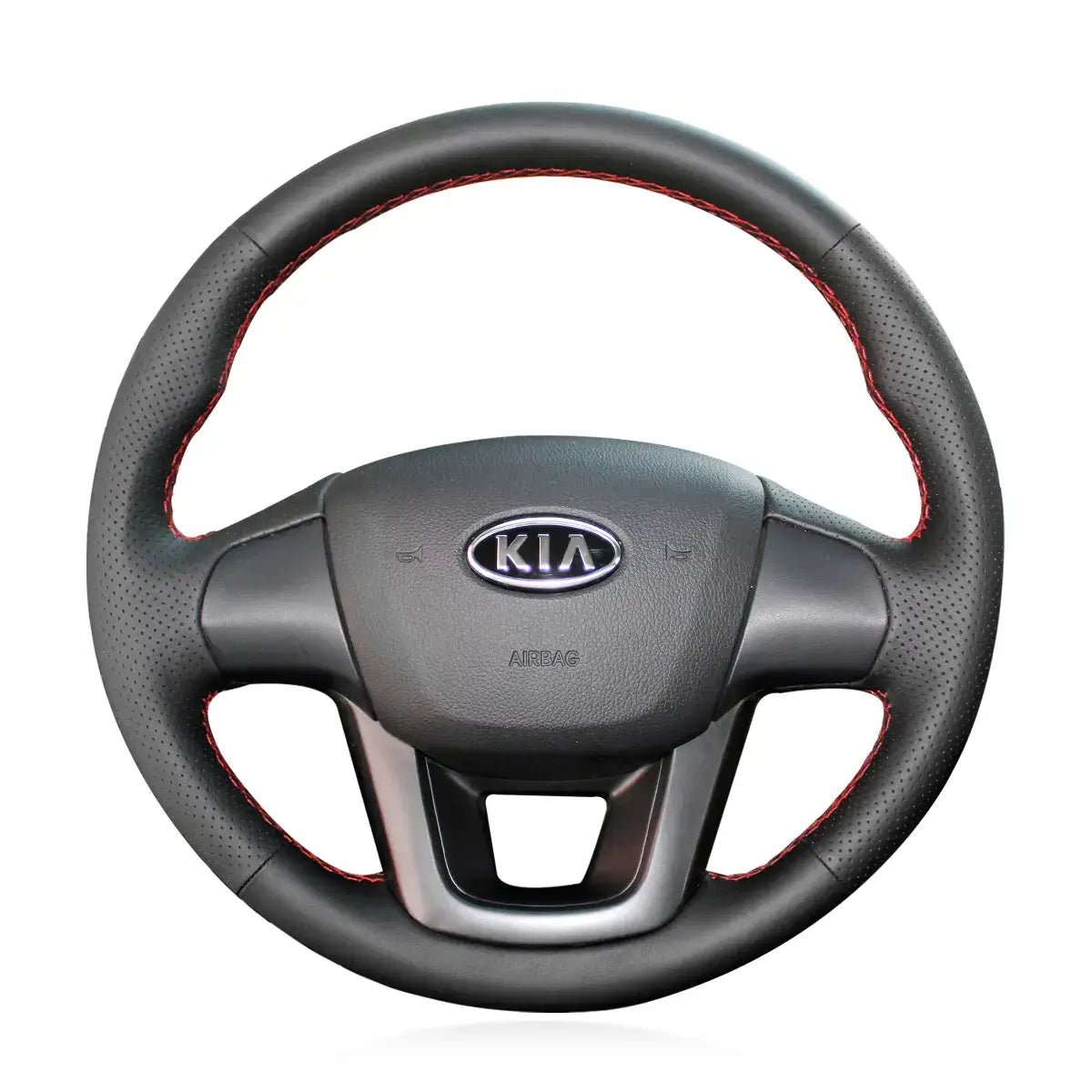 MEWANT Steering Wheel Cover for Kia Rio 3 Rio5 2012 - 2017 - Alcantara, Leather, Carbon Fiber, Easy Install, Non - Slip, Best Steering Wheel Cover