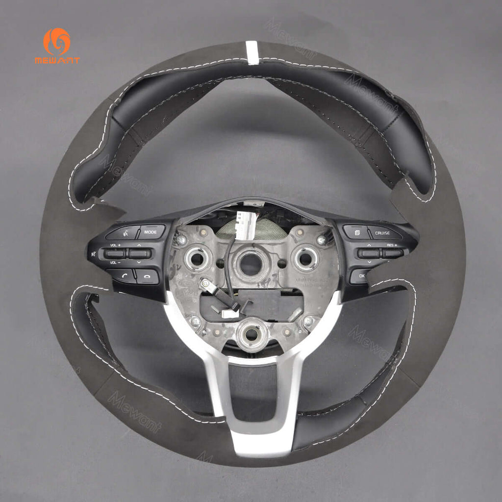 MEWANT Steering Wheel Cover for Kia Rio 5 K2 Picanto Morning 2017 - 2019 - Alcantara, Leather, Carbon Fiber, Easy Install, Non - Slip, Best Steering Wheel Cover