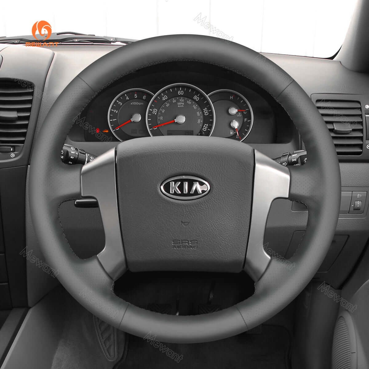 MEWANT Steering Wheel Cover for Kia Sorento 2002 - 2010 - Alcantara, Leather, Carbon Fiber, Easy Install, Non - Slip, Best Steering Wheel Cover