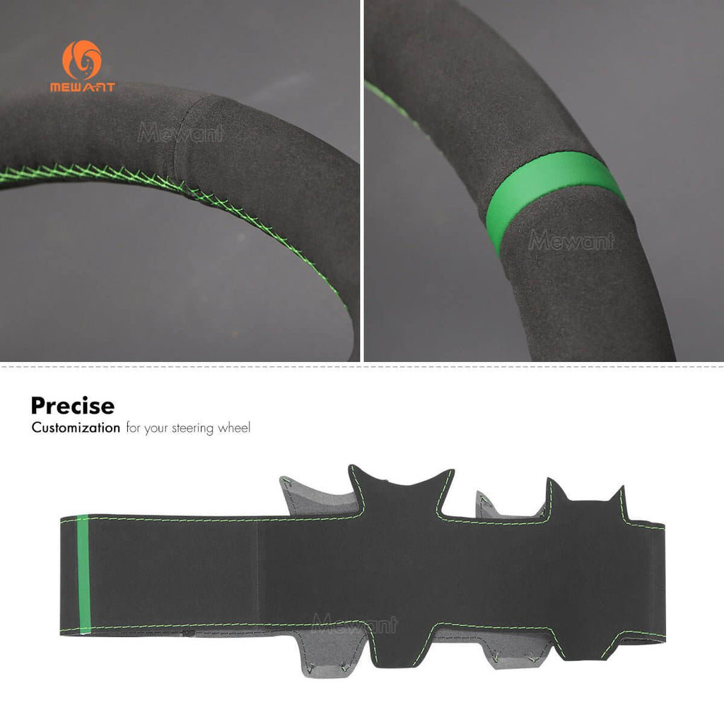 MEWANT Steering Wheel Cover for Kia Spectra Spectra5 Cerato Soul 2004 - 2012 - Alcantara, Leather, Carbon Fiber, Easy Install, Non - Slip, Best Steering Wheel Cover