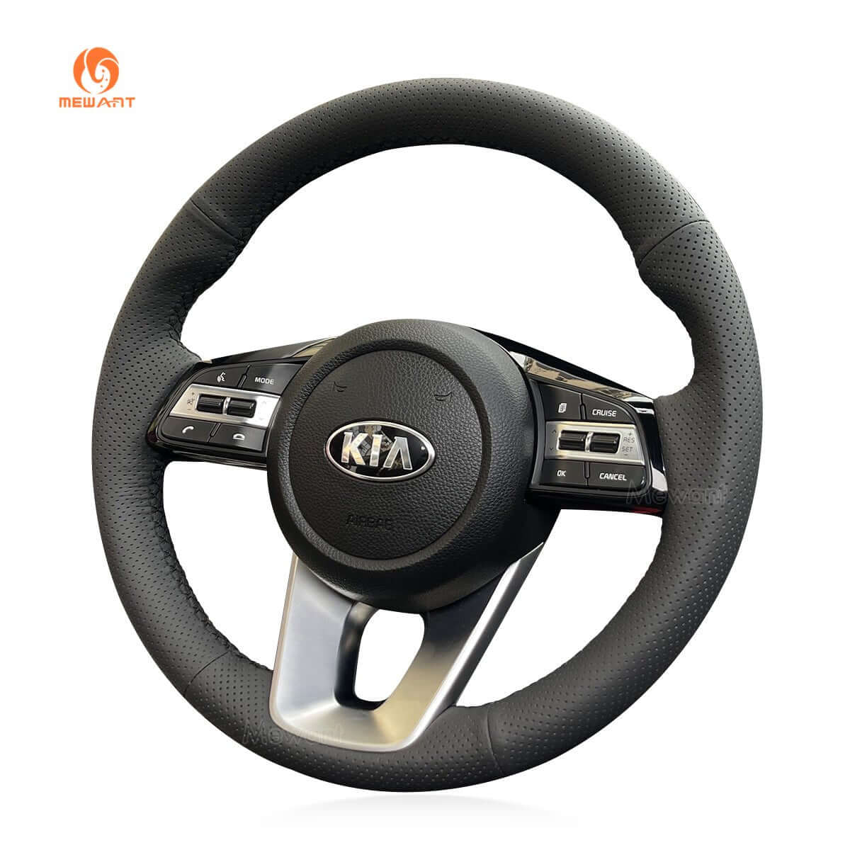 MEWANT Steering Wheel Cover for Kia Sportage 4 Ceed Cee'd 3 Proceed Pro Ceed Xceed Optima 5 2018 - 2022 - Alcantara, Leather, Carbon Fiber, Easy Install, Non - Slip, Best Steering Wheel Cover