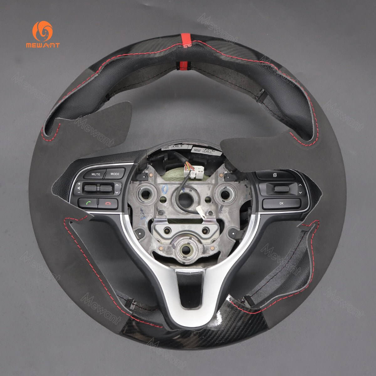 MEWANT Steering Wheel Cover for Kia Sportage 4 Niro Optima 2016 - 2018 - Alcantara, Leather, Carbon Fiber, Easy Install, Non - Slip, Best Steering Wheel Cover