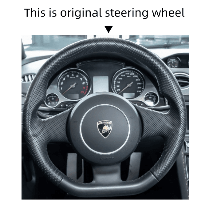 MEWANT Steering Wheel Cover for Lamborghini Gallardo 2004 - 2014 - Alcantara, Leather, Carbon Fiber, Easy Install, Non - Slip, Best Steering Wheel Cover