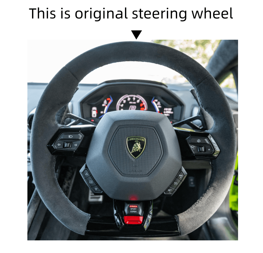MEWANT Steering Wheel Cover for Lamborghini Huracan 2014 - 2023 - Alcantara, Leather, Carbon Fiber, Easy Install, Non - Slip, Best Steering Wheel Cover