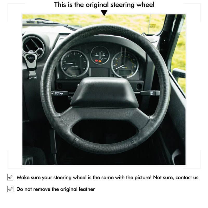 MEWANT Steering Wheel Cover for Land Rover Defender 2013 - 2018 - Alcantara, Leather, Carbon Fiber, Easy Install, Non - Slip, Best Steering Wheel Cover
