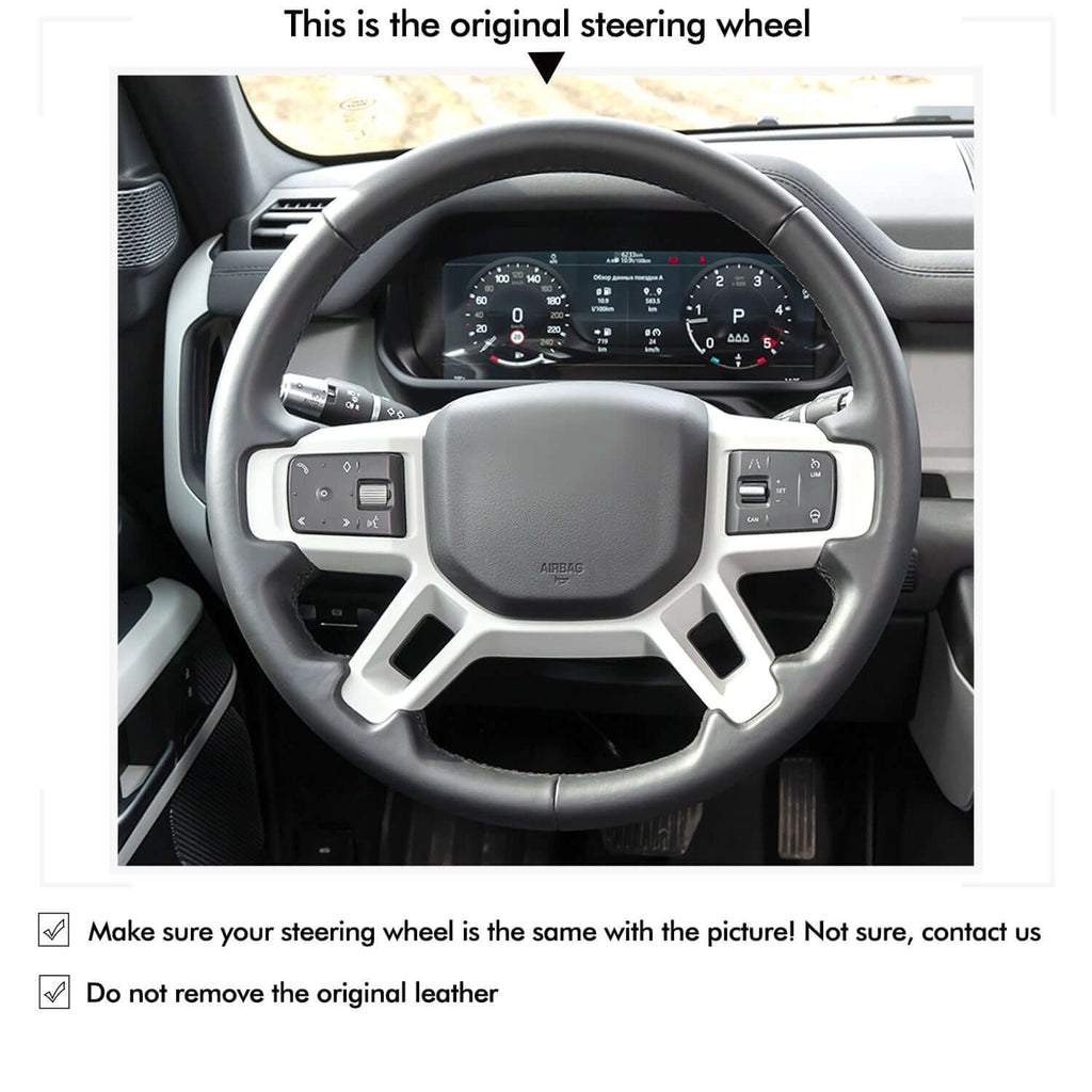 MEWANT Steering Wheel Cover for Land Rover Defender Discovery 2021 - 2023 - Alcantara, Leather, Carbon Fiber, Easy Install, Non - Slip, Best Steering Wheel Cover