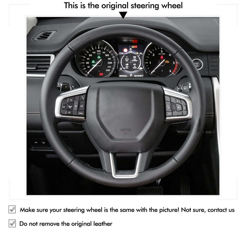 MEWANT Steering Wheel Cover for Land Rover Discovery Sport L550 2015 - 2019 - Alcantara, Leather, Carbon Fiber, Easy Install, Non - Slip, Best Steering Wheel Cover