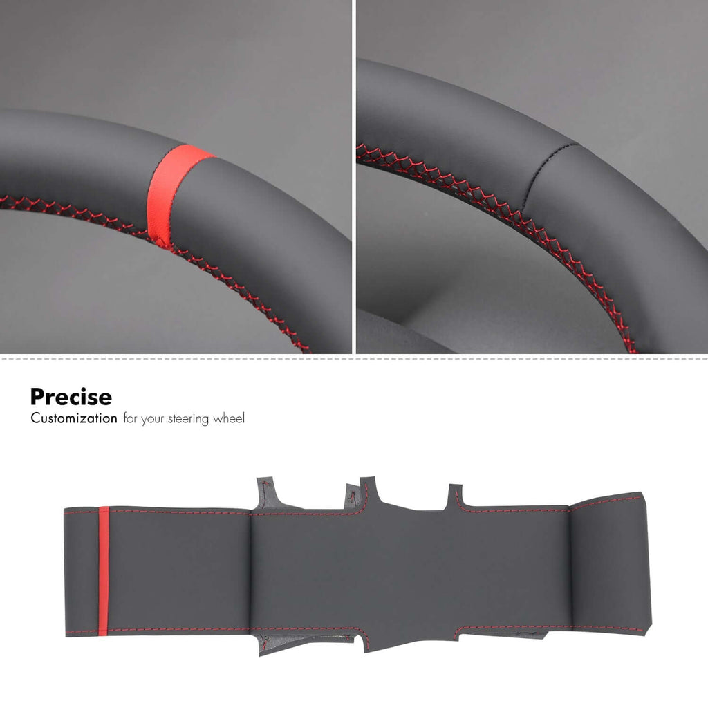 MEWANT Steering Wheel Cover for Land Rover Discovery Sport L550 2015 - 2019 - Alcantara, Leather, Carbon Fiber, Easy Install, Non - Slip, Best Steering Wheel Cover