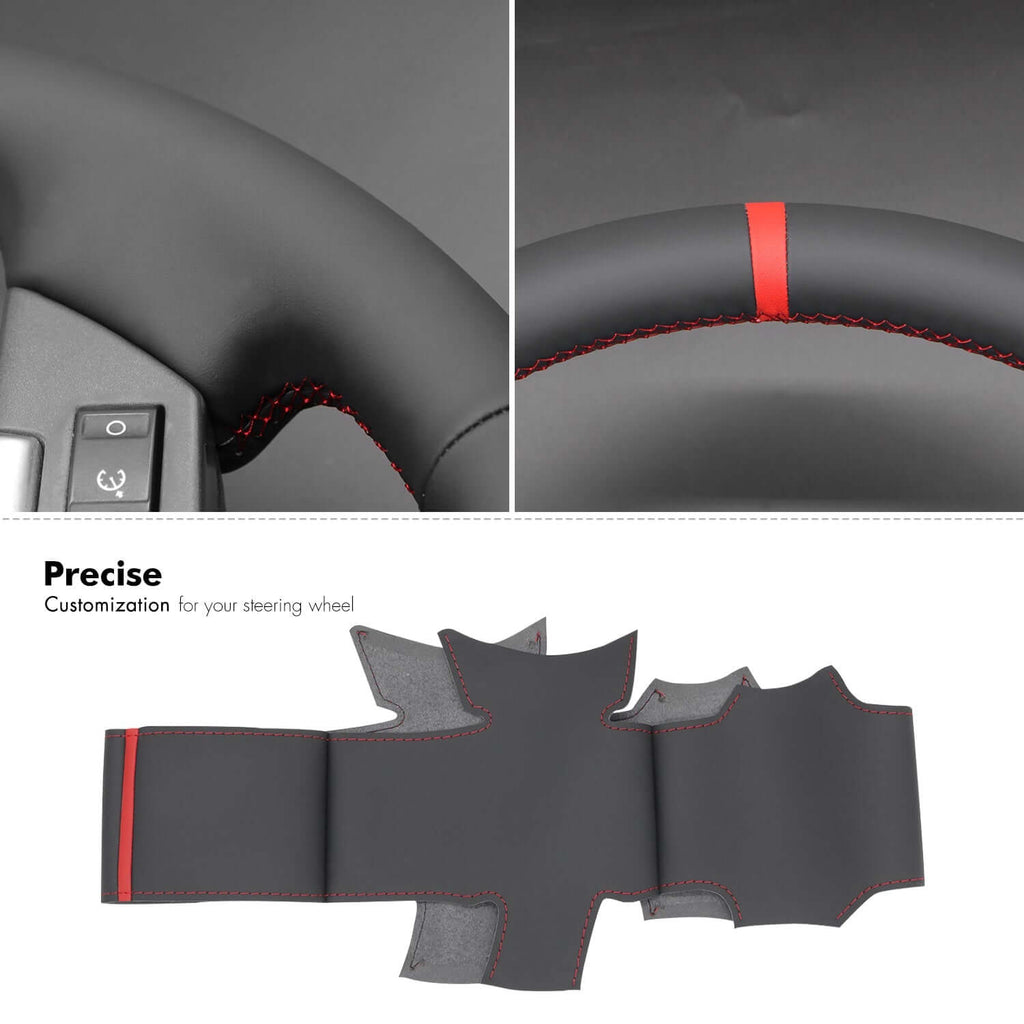 MEWANT Steering Wheel Cover for Land Rover LR2 L359 Freelander 2 II L359 2009 - 2012 - Alcantara, Leather, Carbon Fiber, Easy Install, Non - Slip, Best Steering Wheel Cover
