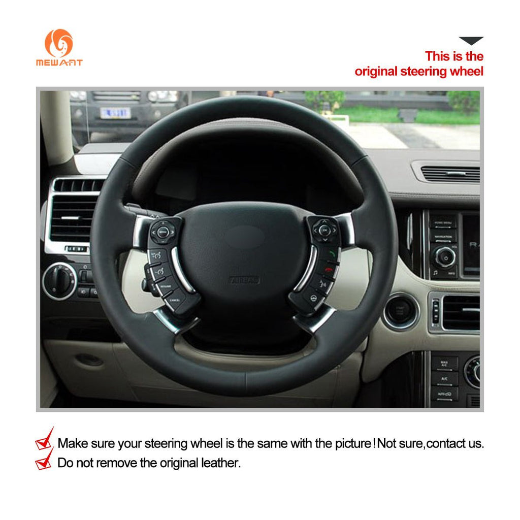 MEWANT Steering Wheel Cover for Land Rover Range Rover 2003 - 2012 - Alcantara, Leather, Carbon Fiber, Easy Install, Non - Slip, Best Steering Wheel Cover