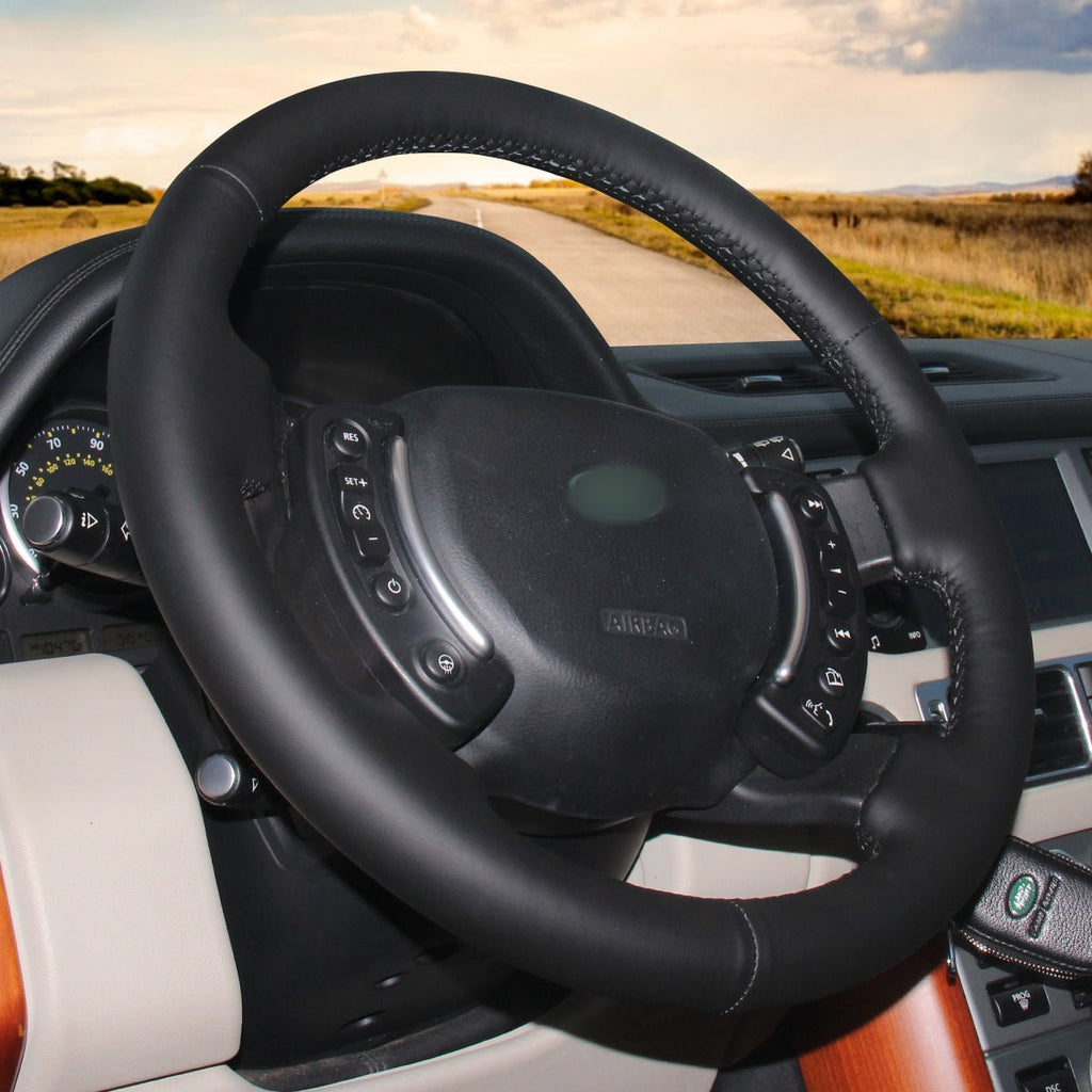 MEWANT Steering Wheel Cover for Land Rover Range Rover 2003 - 2012 - Alcantara, Leather, Carbon Fiber, Easy Install, Non - Slip, Best Steering Wheel Cover