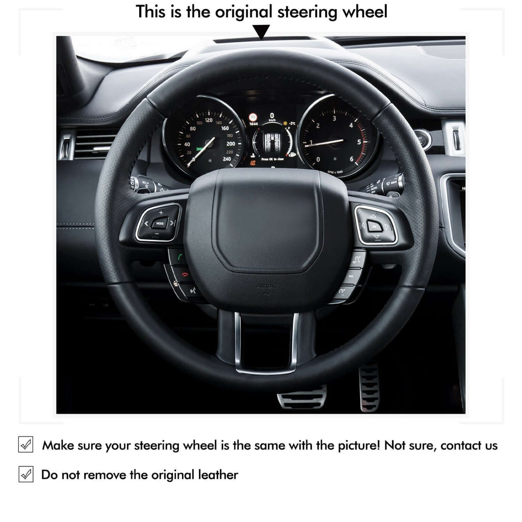 MEWANT Steering Wheel Cover for Land Rover Range Rover Evoque I L538 Evoque Evoque 2011 - 2019 - Alcantara, Leather, Carbon Fiber, Easy Install, Non - Slip, Best Steering Wheel Cover