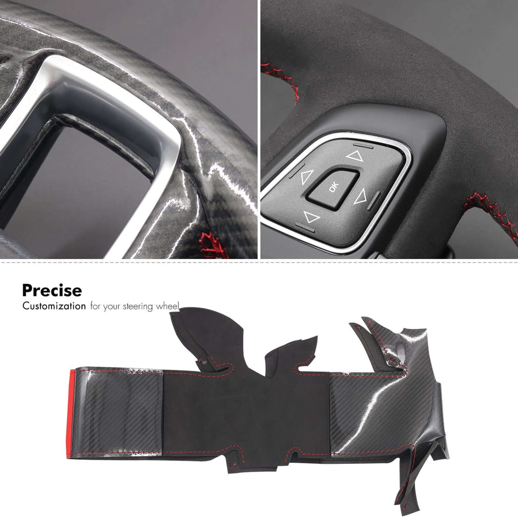 MEWANT Steering Wheel Cover for Land Rover Range Rover Evoque I L538 Evoque Evoque 2011 - 2019 - Alcantara, Leather, Carbon Fiber, Easy Install, Non - Slip, Best Steering Wheel Cover