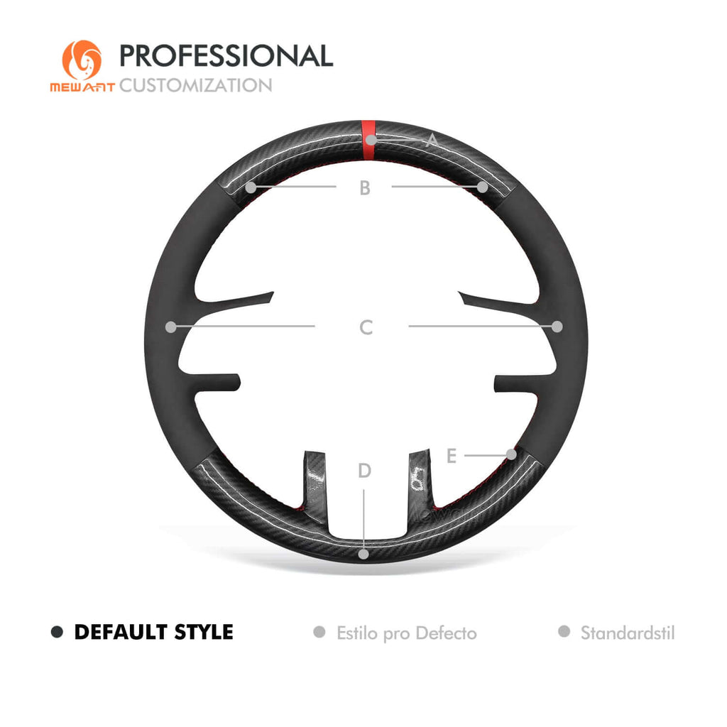 MEWANT Steering Wheel Cover for Land Rover Range Rover Evoque I L538 Evoque Evoque 2011 - 2019 - Alcantara, Leather, Carbon Fiber, Easy Install, Non - Slip, Best Steering Wheel Cover