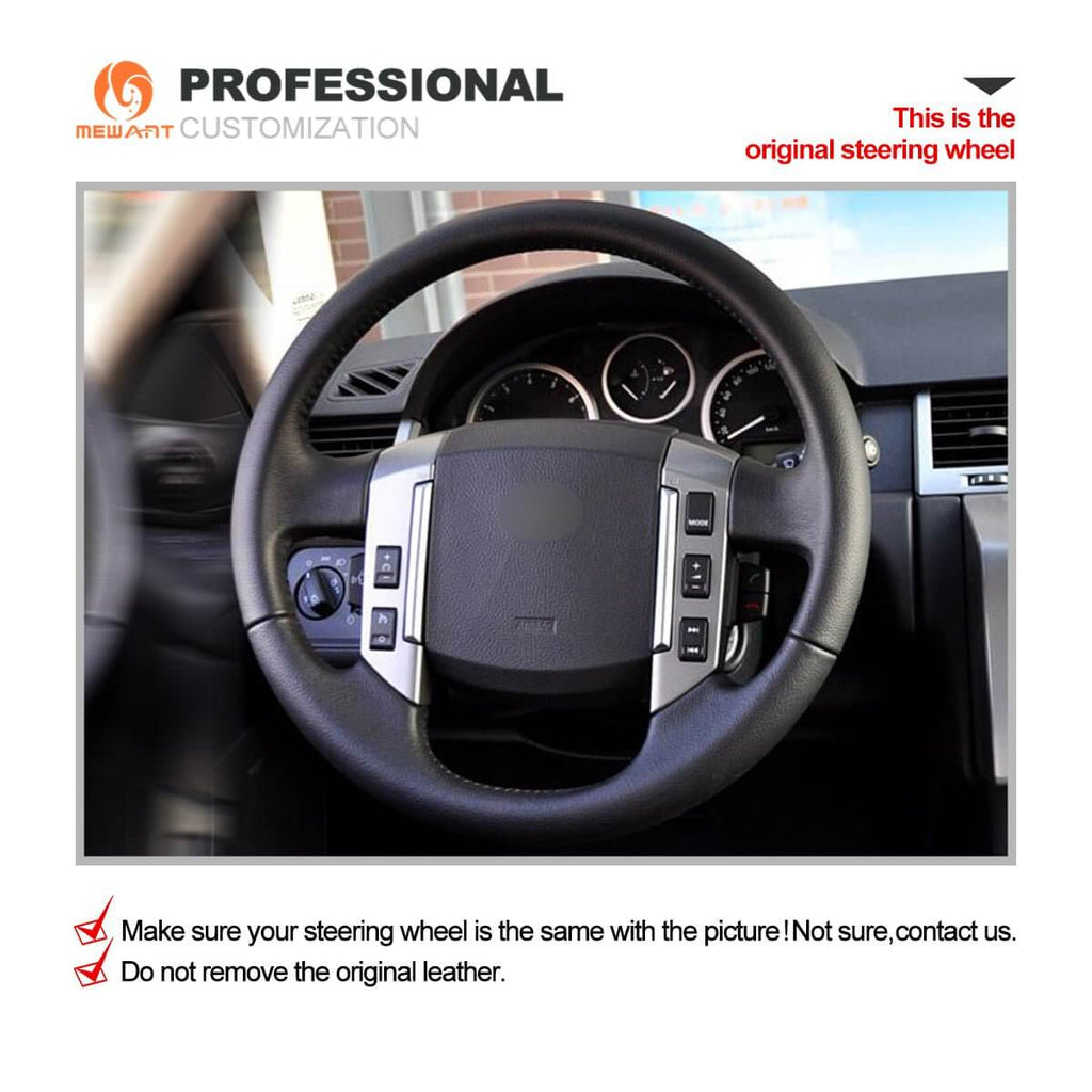 MEWANT Steering Wheel Cover for Land Rover Range Rover Sport I L320 LR3 L319 LR2 L359 Freelander 2 II L359 Discovery 3 II L319 2005 - 2010 - Alcantara, Leather, Carbon Fiber, Easy Install, Non - Slip, Best Steering Wheel Cover