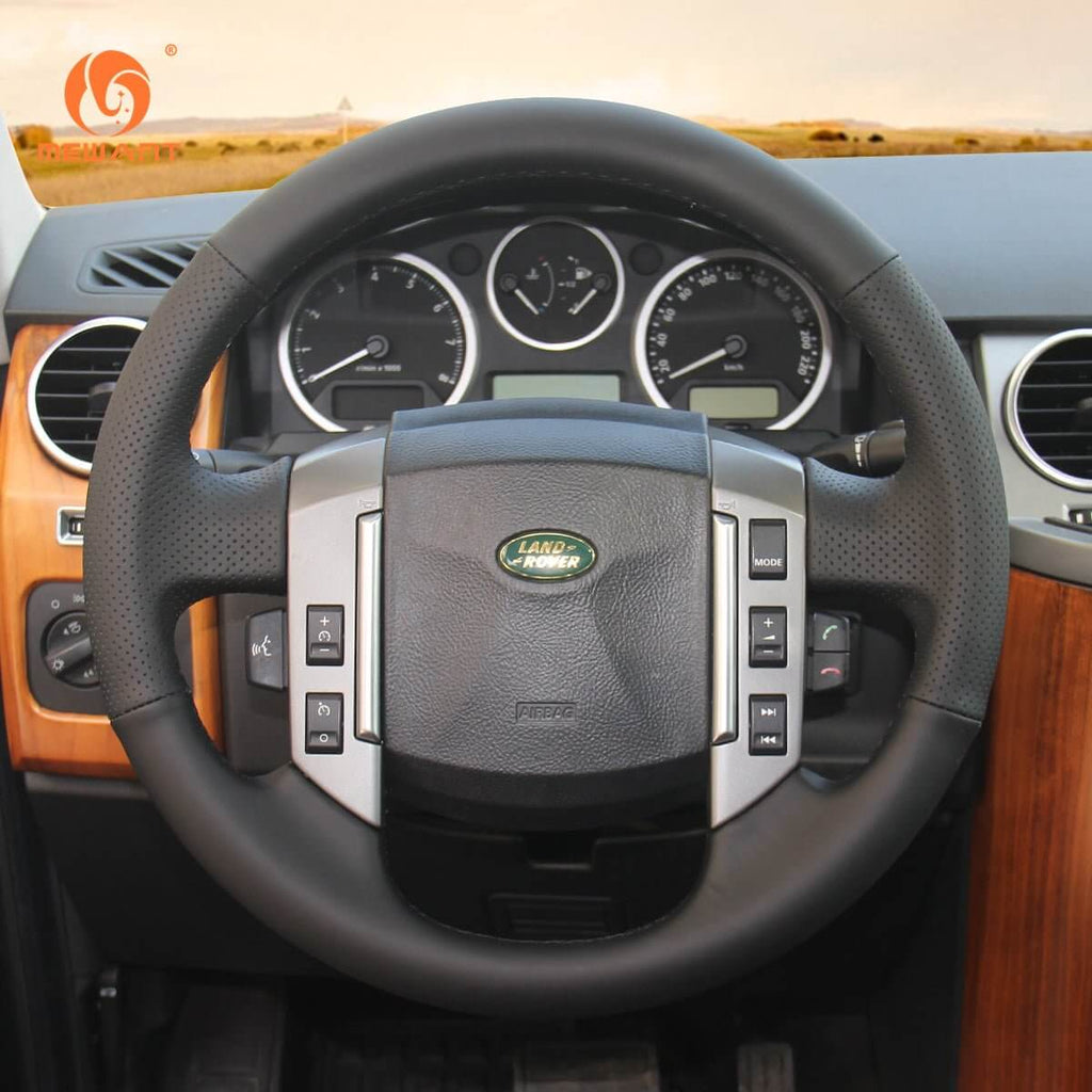 MEWANT Steering Wheel Cover for Land Rover Range Rover Sport I L320 LR3 L319 LR2 L359 Freelander 2 II L359 Discovery 3 II L319 2005 - 2010 - Alcantara, Leather, Carbon Fiber, Easy Install, Non - Slip, Best Steering Wheel Cover